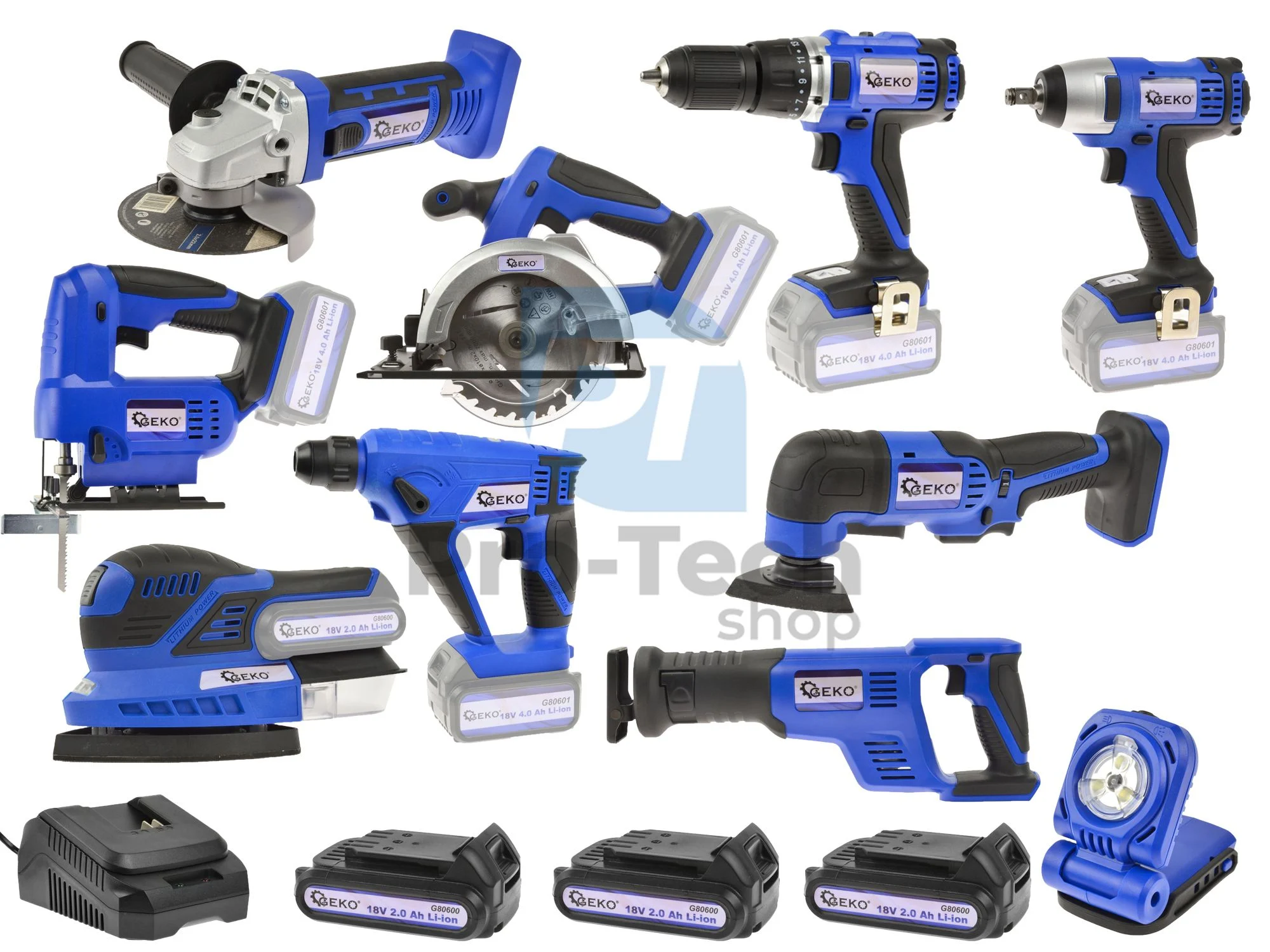 10-teiliges kabelloses Werkzeugset, 3 x Akku und Ladegerät