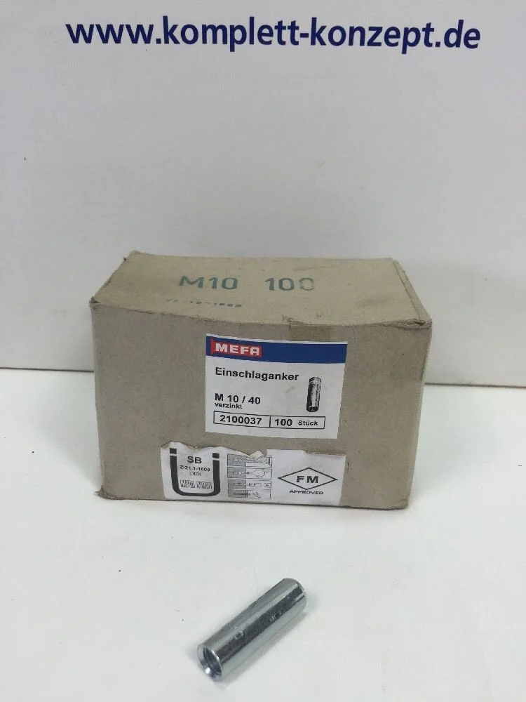 100 x MEFA Einschlaganker M10 / 40 verzinkt 2100037