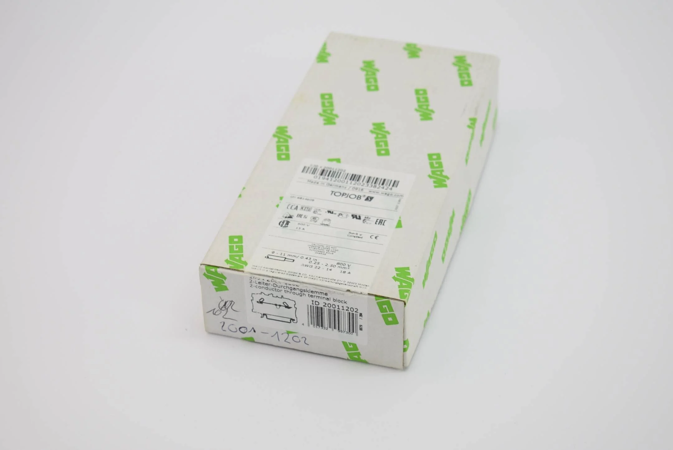 102x Wago 2-Leiter-Durchgangsklemme 2001-1201 ( 20011201 )
