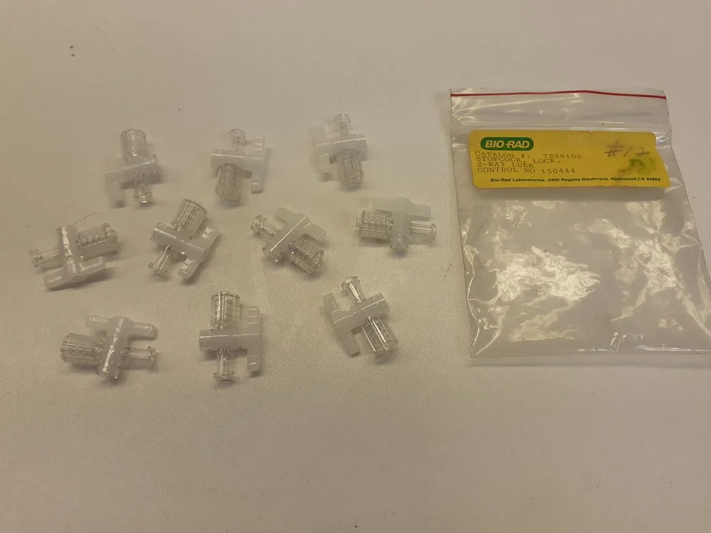 10x Bio-Rad 7328102 Stopcock Lock 2-Way Luer 2-Wege Absperrventil Luer 1x10