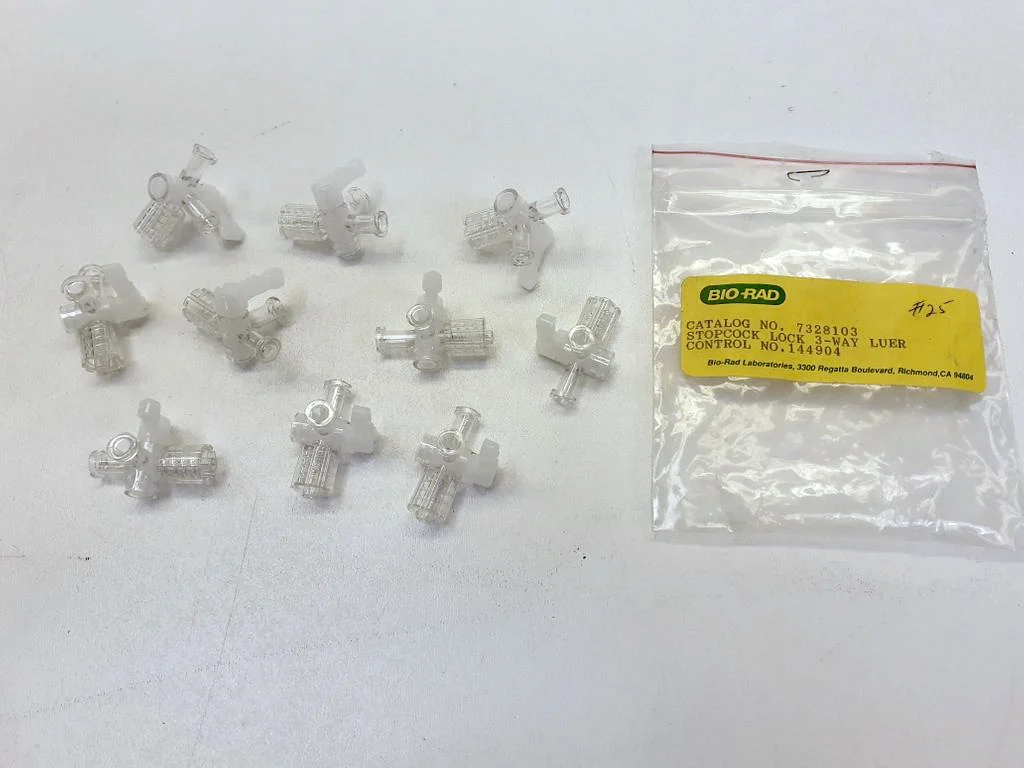 10x Bio-Rad 7328103 Stopcock Lock 3-Way Luer 3-Wege Absperrventil Luer 1x10