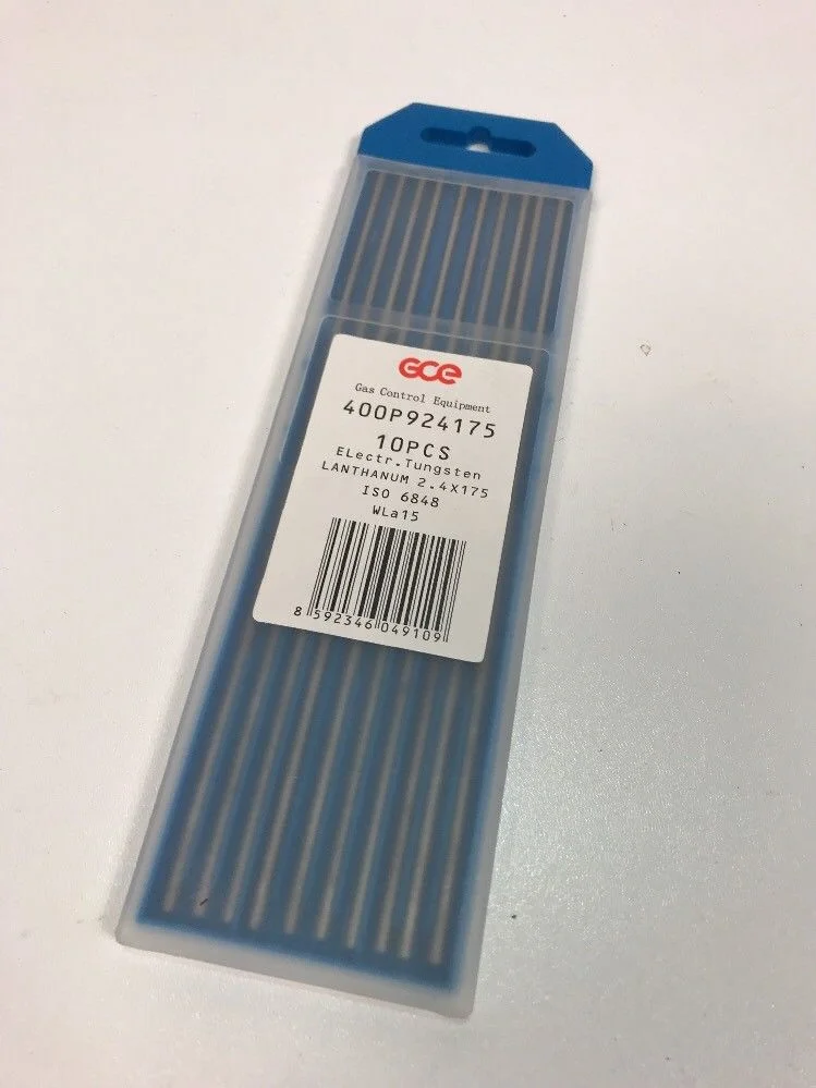 10x ECE Wolframelektrode WLa15 ISO 6848, LANTHANUM 2.4 x 175, 400P924275