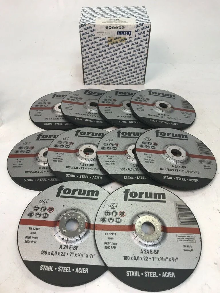10x forum Profi Schruppscheiben 180 x 8,0 x 22 mm A24E-BF. Metall 8600 U/min