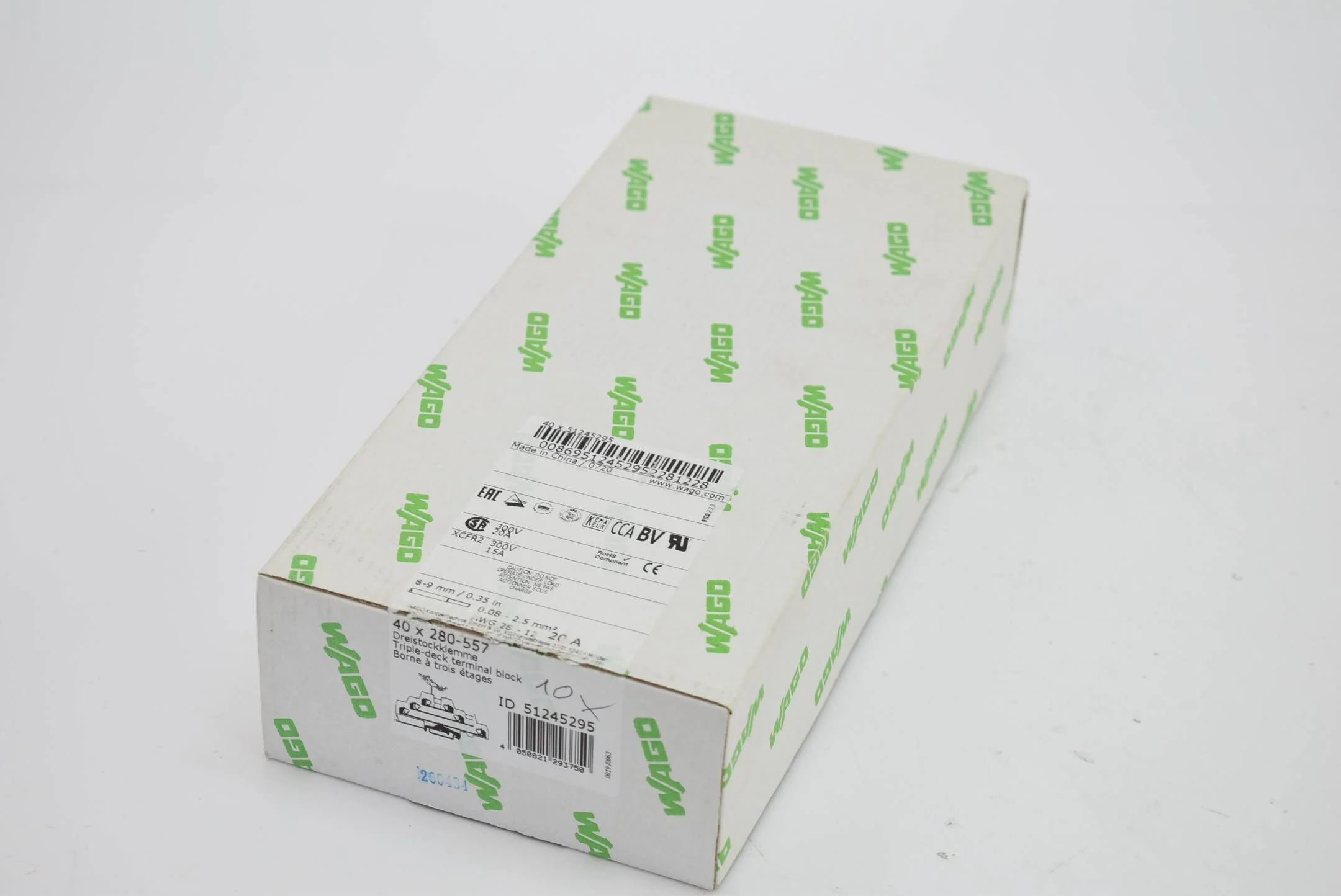 10x Wago Dreistockklemme 280-557 ( 280557 )