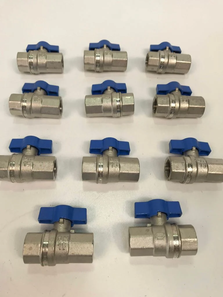 11x Messing Vernickelt Kugelhahn DVGWGewinde DN15 EN331 MOP5 PN63