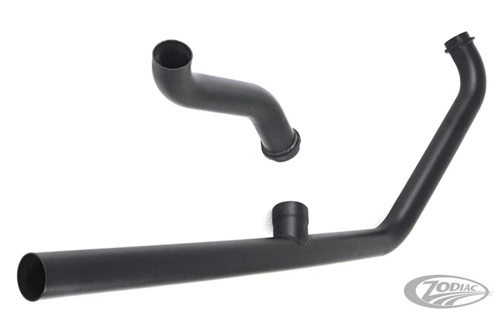 2-in-1 Krümmer, matt schwarz grundiert, Shovelhead FLH 1970 - '84