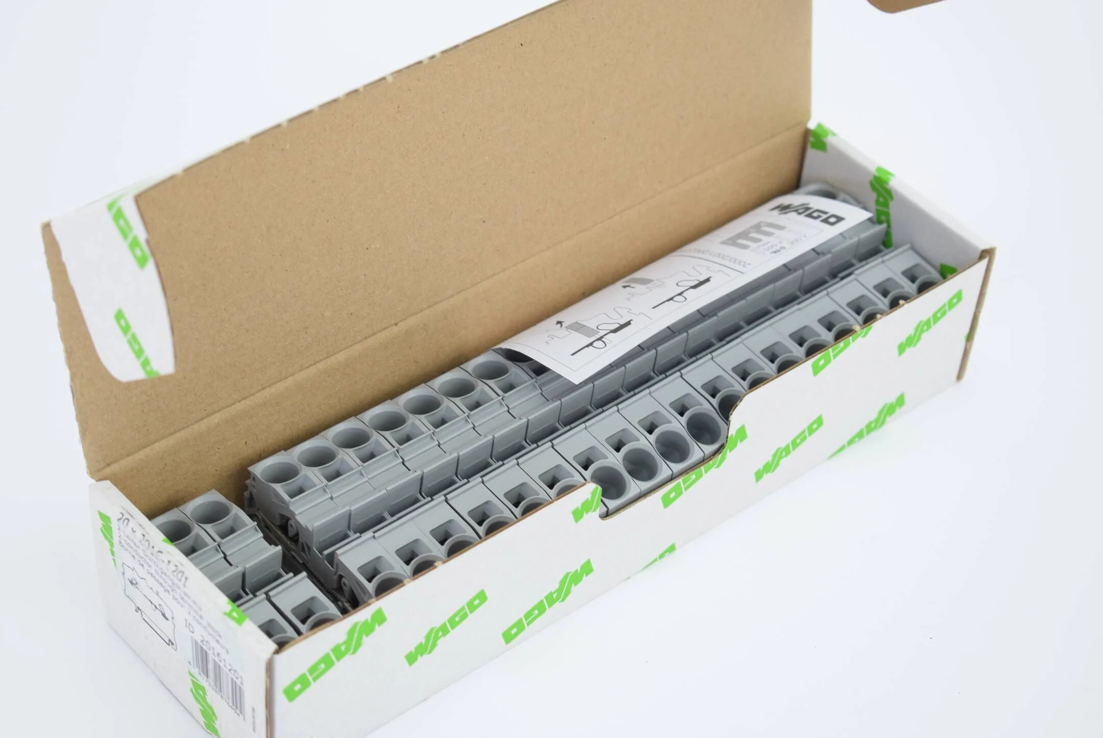 20 Stück Wago 2-Leiter-Durchgangsklemme 2016-1201 ( 20161201 )