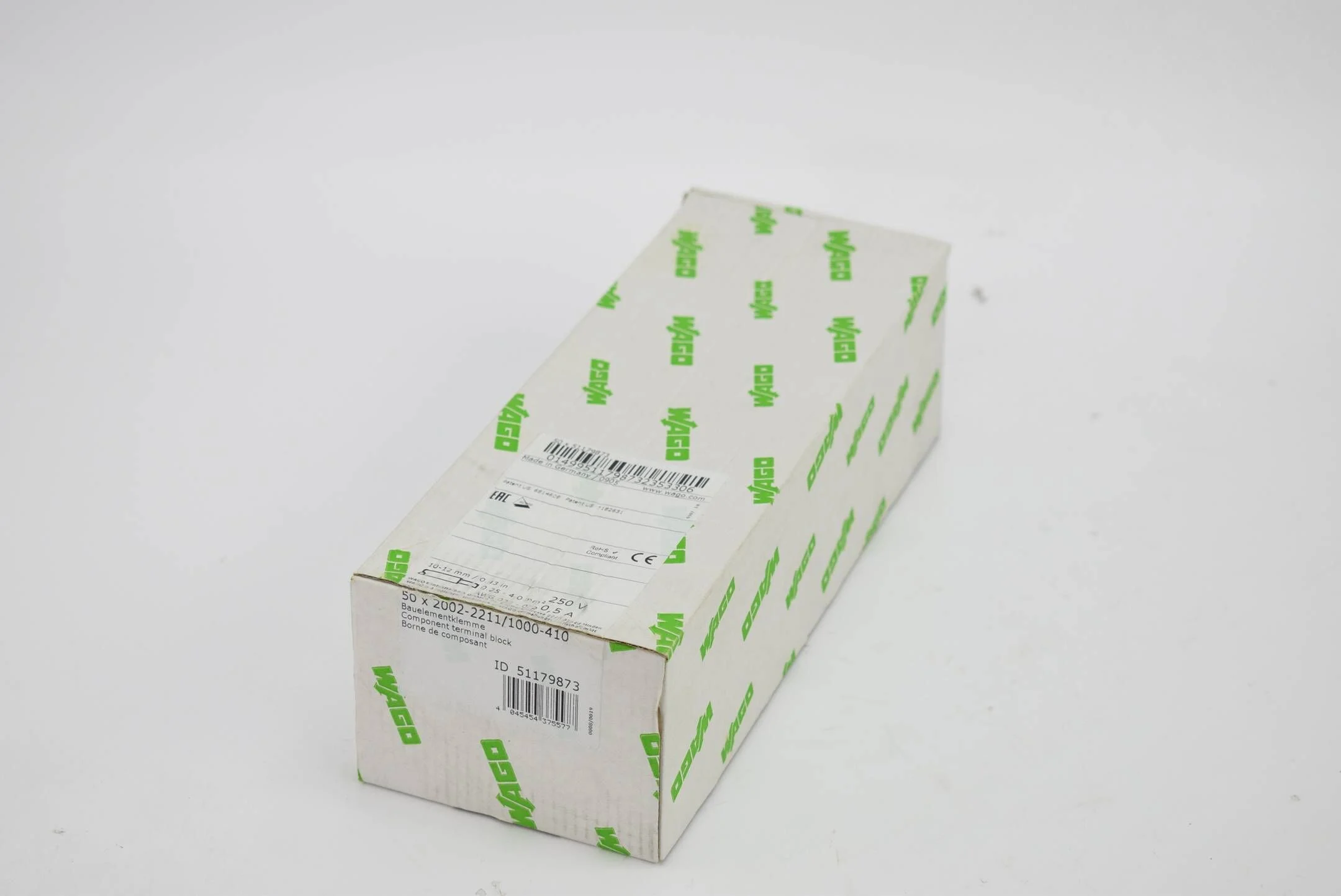 20 Stück Wago Bauelementklemme2002-2211 (2002-221 )