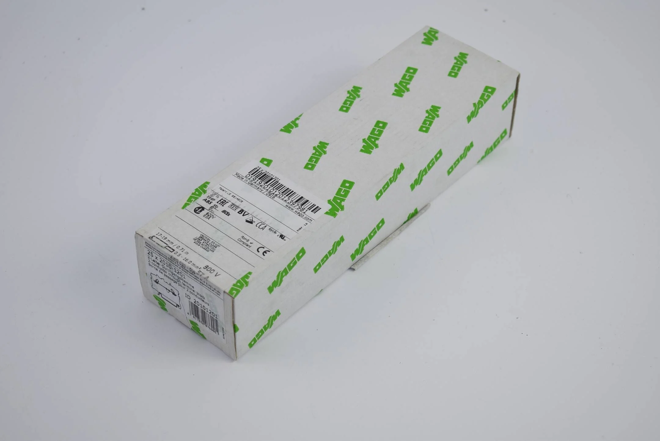 25x Wago 2-Leiter Durchgangsklemme 2010-1201 ( 20101201 )