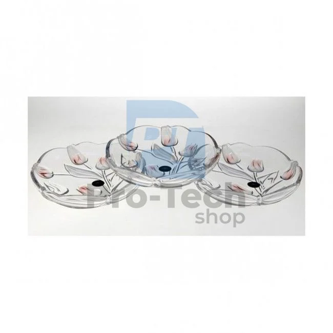 3-teiliges Set flacher Glasschalen 51928