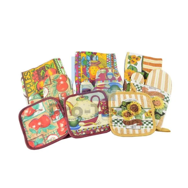 3-teiliges Set - Küchentuch, Topflappen, Matte 53032