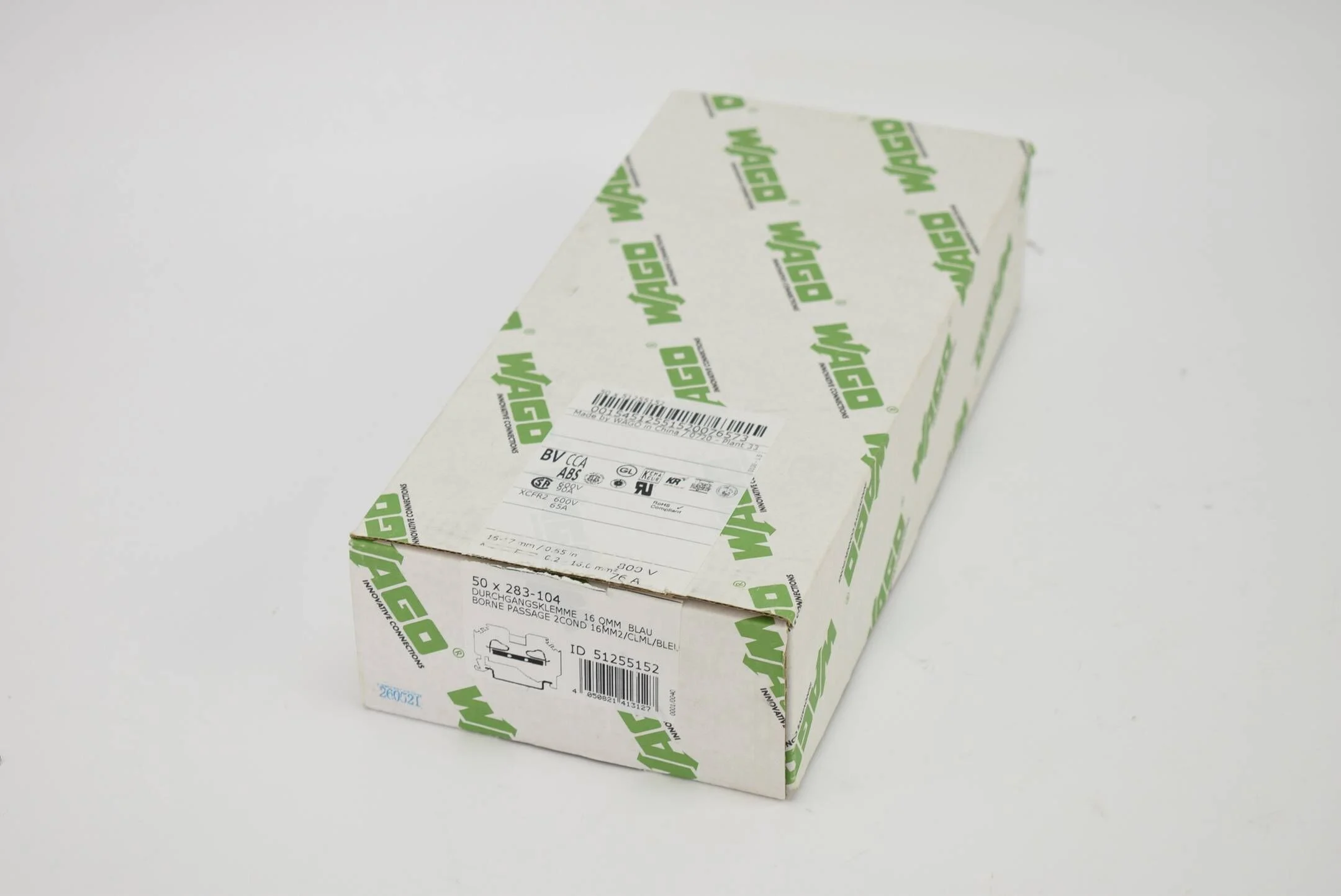 40 Stück 2-Leiter-Durchgangsklemme 283-104 ( 283104 )