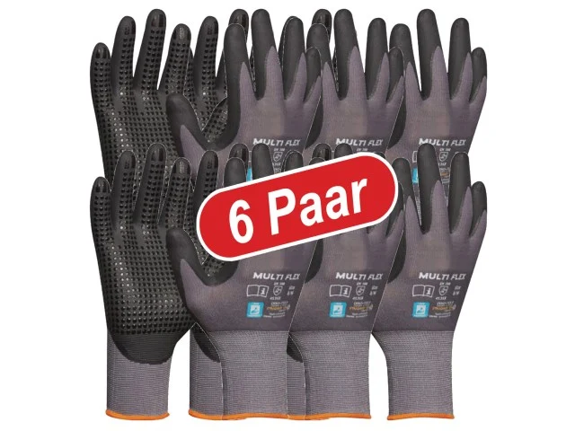(6 Paar) Handschuh Gr.10Strick Nitril/PU