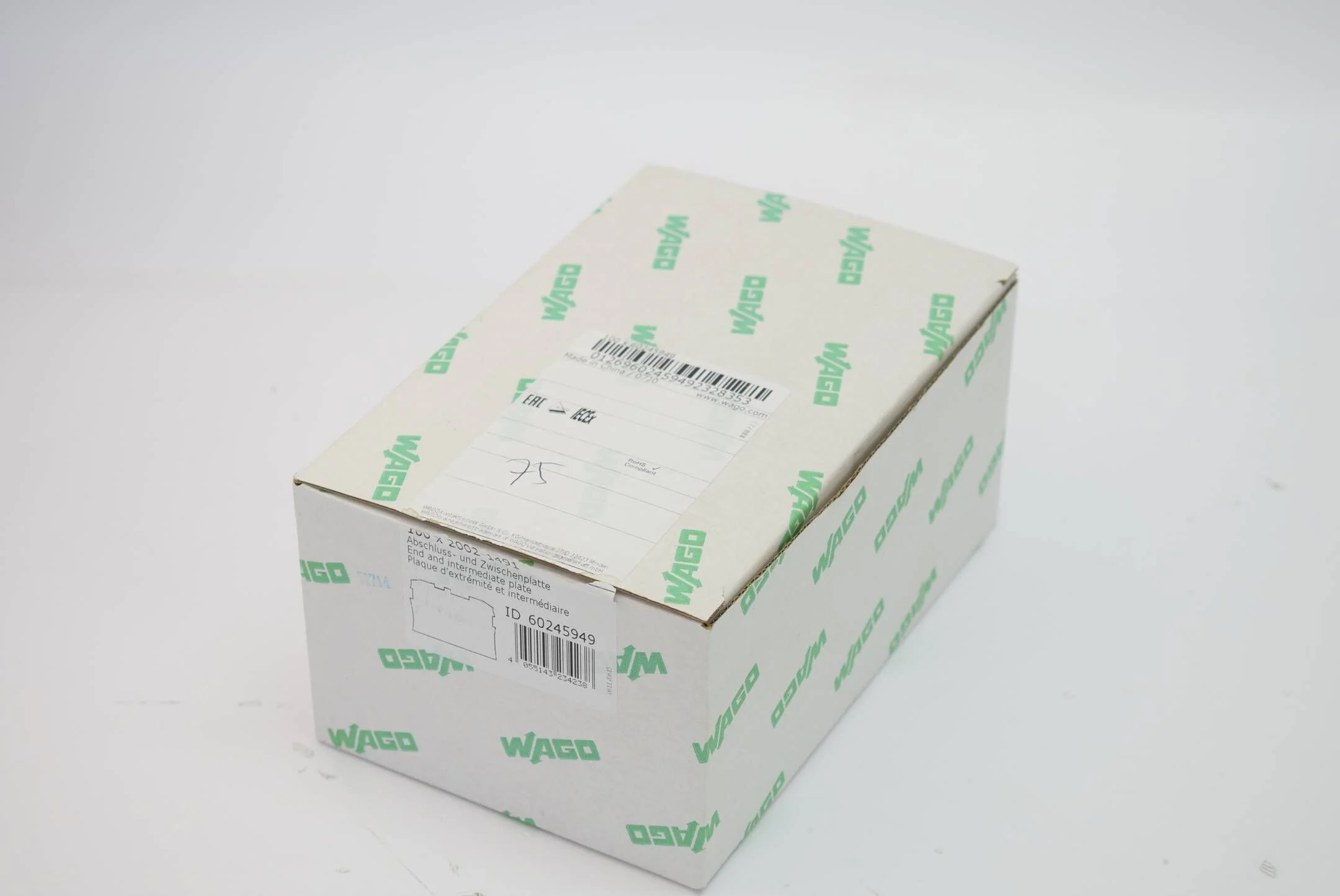 75x Wago Abschluss- und Zwischenplatte 2002-1491 ( 20021491 )