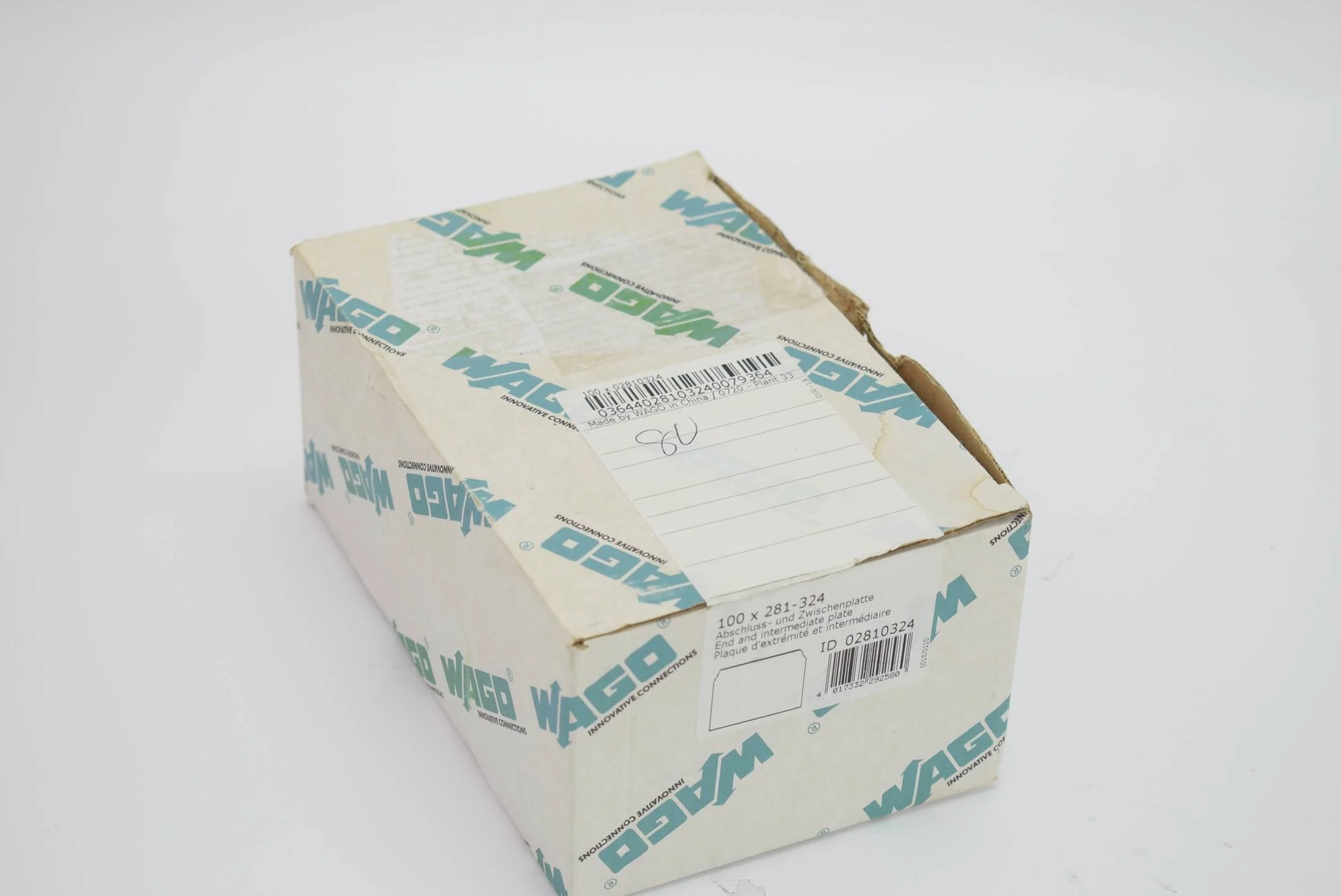 80x Wago Abschluss und Zwischenplatte 281-324 ( 281324 )