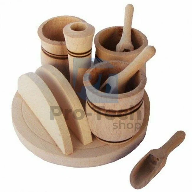 9-teiliges Set von Gewürzdosen aus Holz 51548