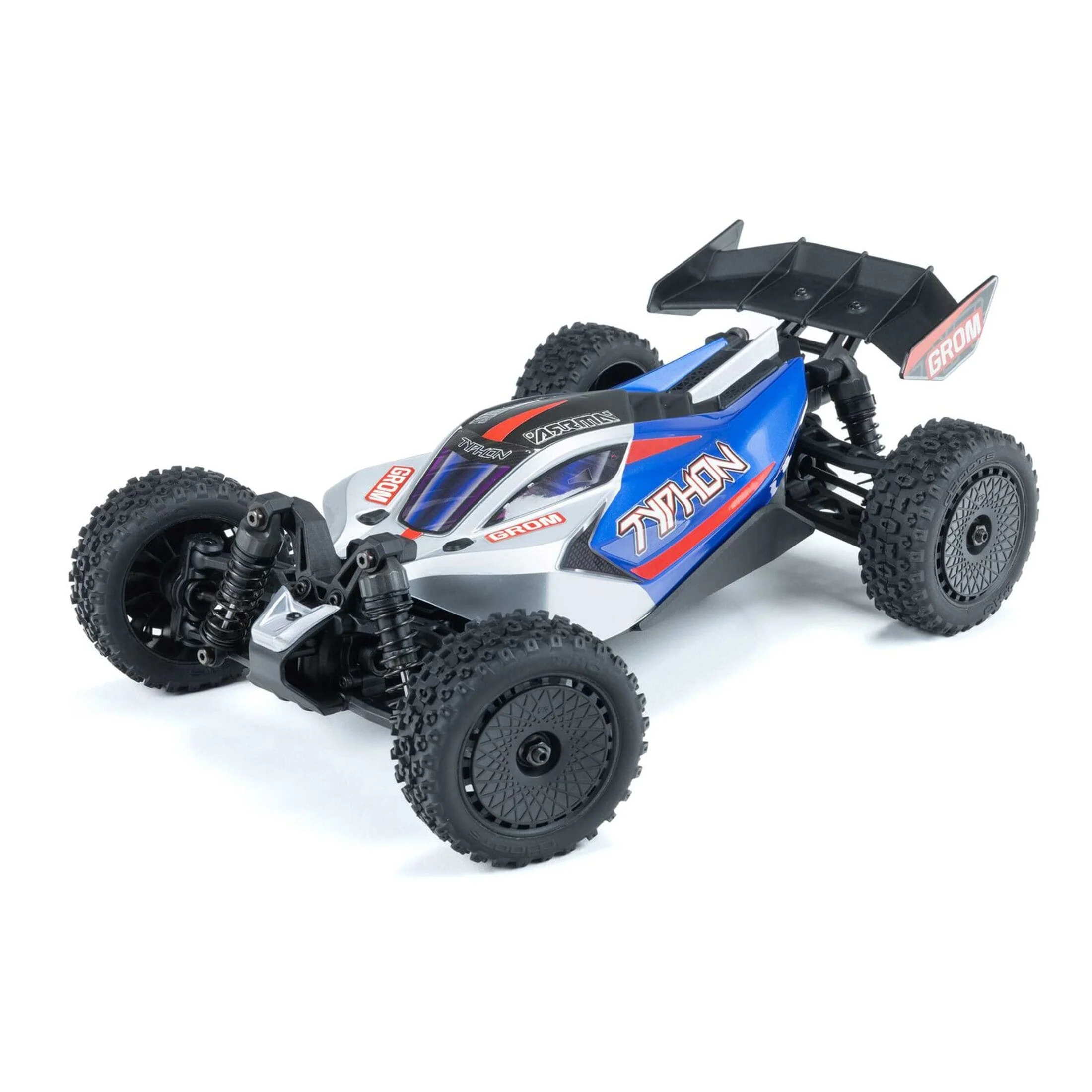 Arrma RC Buggy Typhon Grom Mega 380 4X4 RTR 1:18 mit Akku, Lader Blau