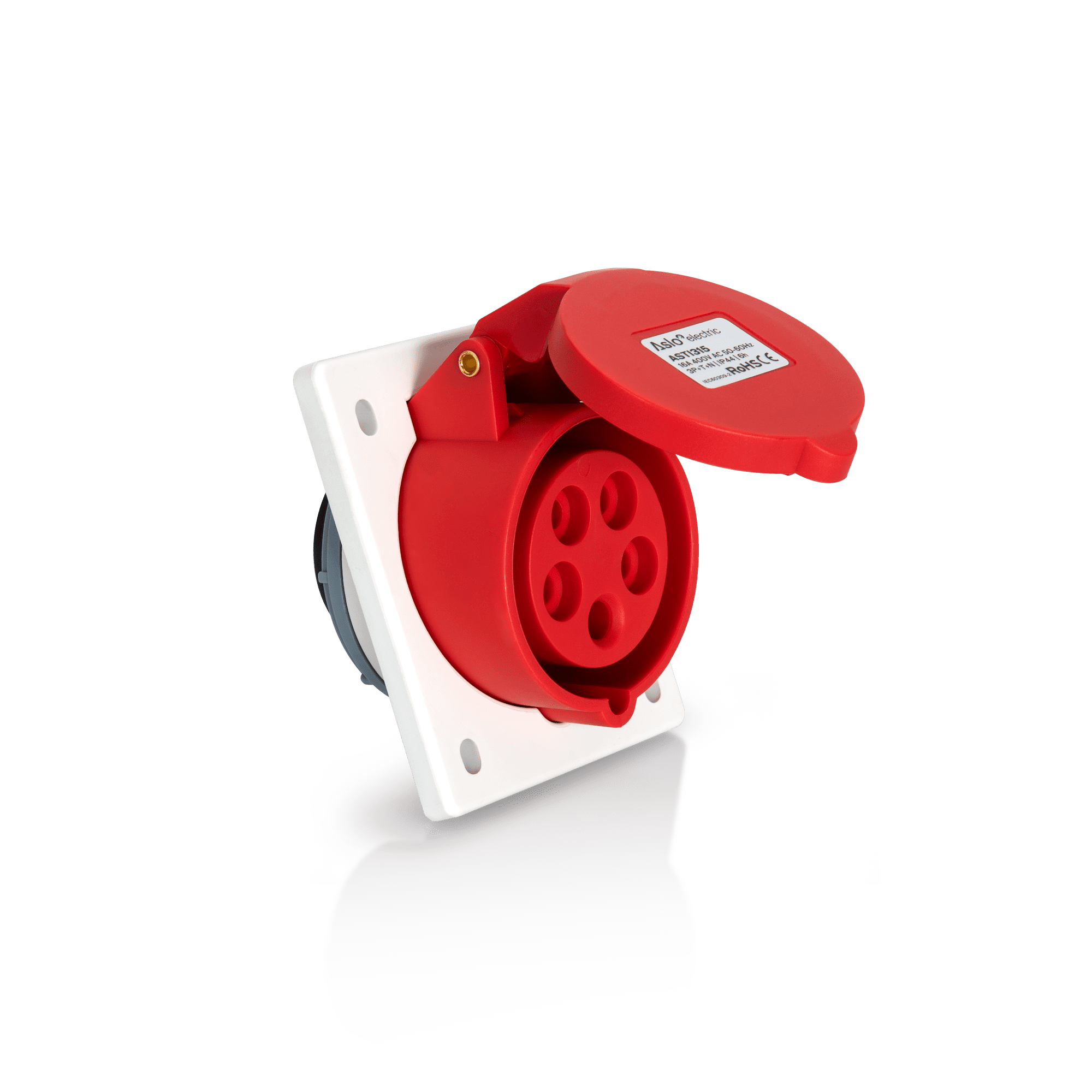 ASLO 5-polig 32A CEE-Einbausteckdose Steckverbinder 3P+E+N 400V 6H IP44 - ASTI325