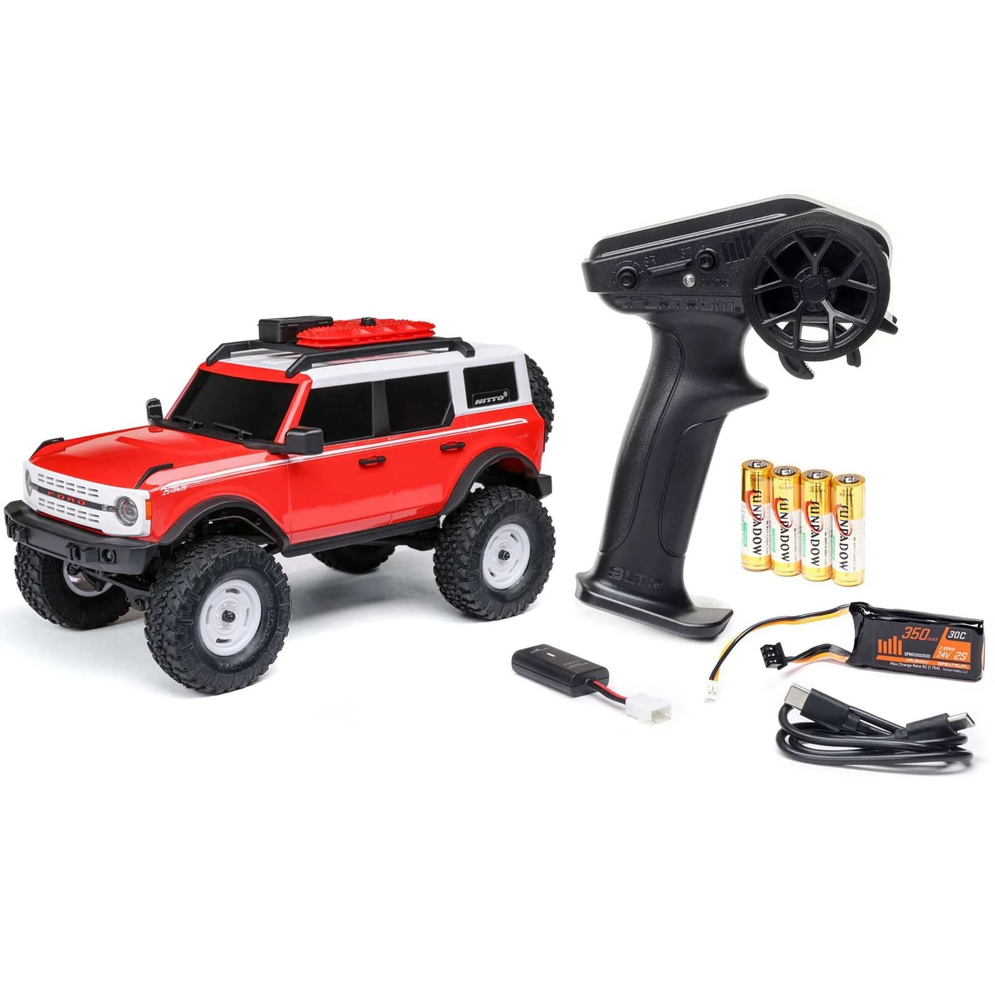 Axial 1:24 SCX24 Ford Bronco RTR Crawler mit LED 4WD, Akku, Lader Rot