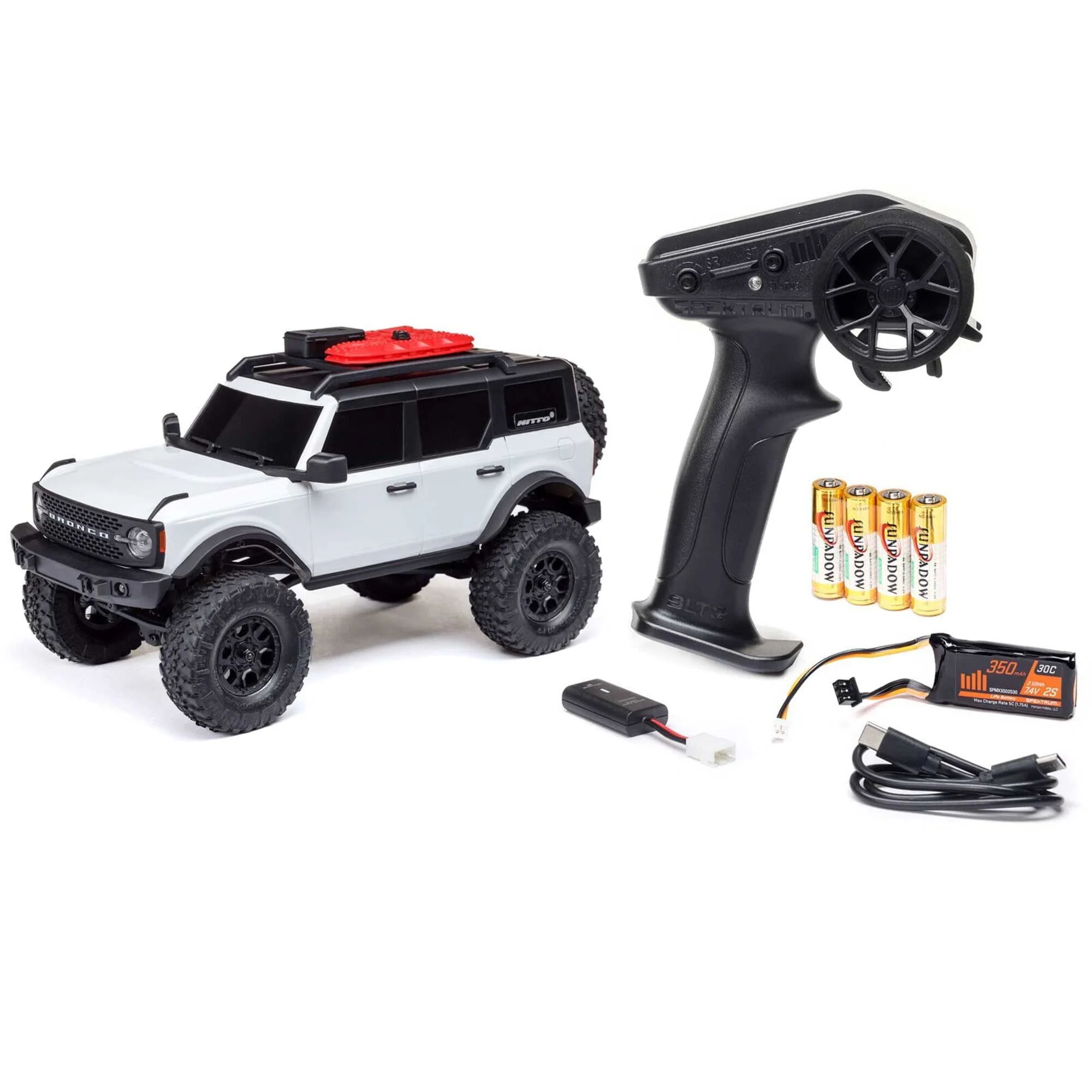 Axial 1:24 SCX24 Ford Bronco RTR Crawler mit LED 4WD, Akku, Lader Weiss