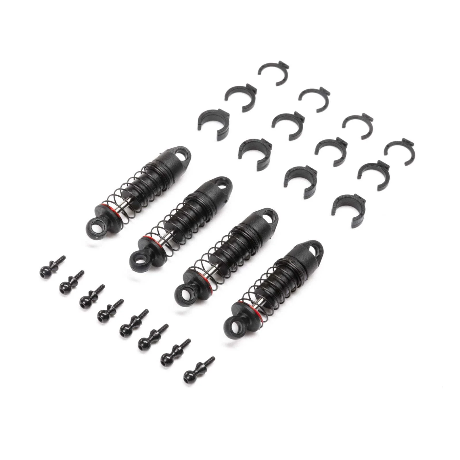 Axial Oil Shock Set 6mm (.213 lbs/in Red): SCX24 (4)