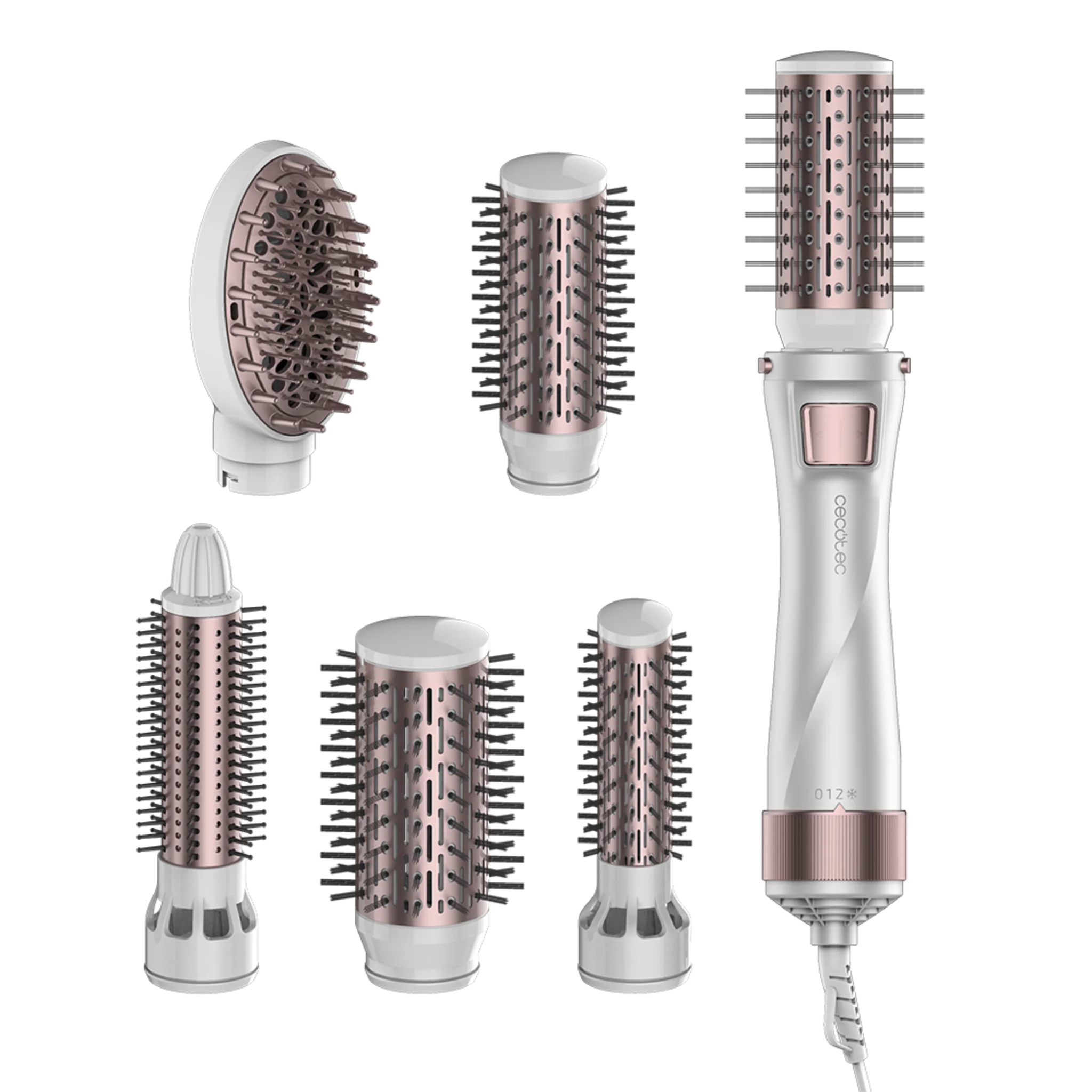 Bamba CeramicCare 5in1Gyro Warmluftbürste 1000W, 5 austauschbare Köpfe, Ionic-Technologie, 3 Temperaturen, 2 Geschwindigkeiten, Überhitzungsschutzsystem