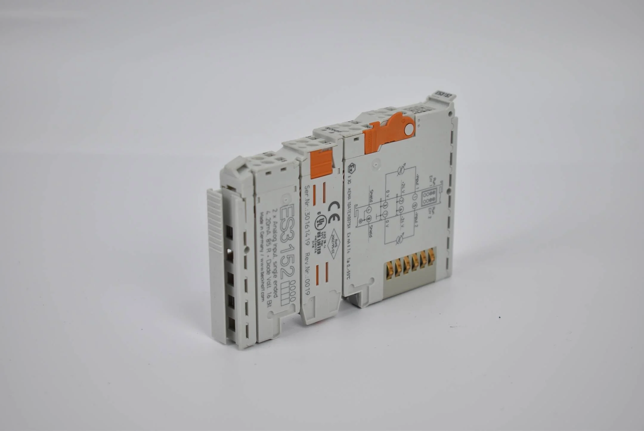 Beckhoff EtherCAT-Klemme 2-Kanal-Analog-Eingang 4-20mA 16Bit ES3152 ( ES 3152 )