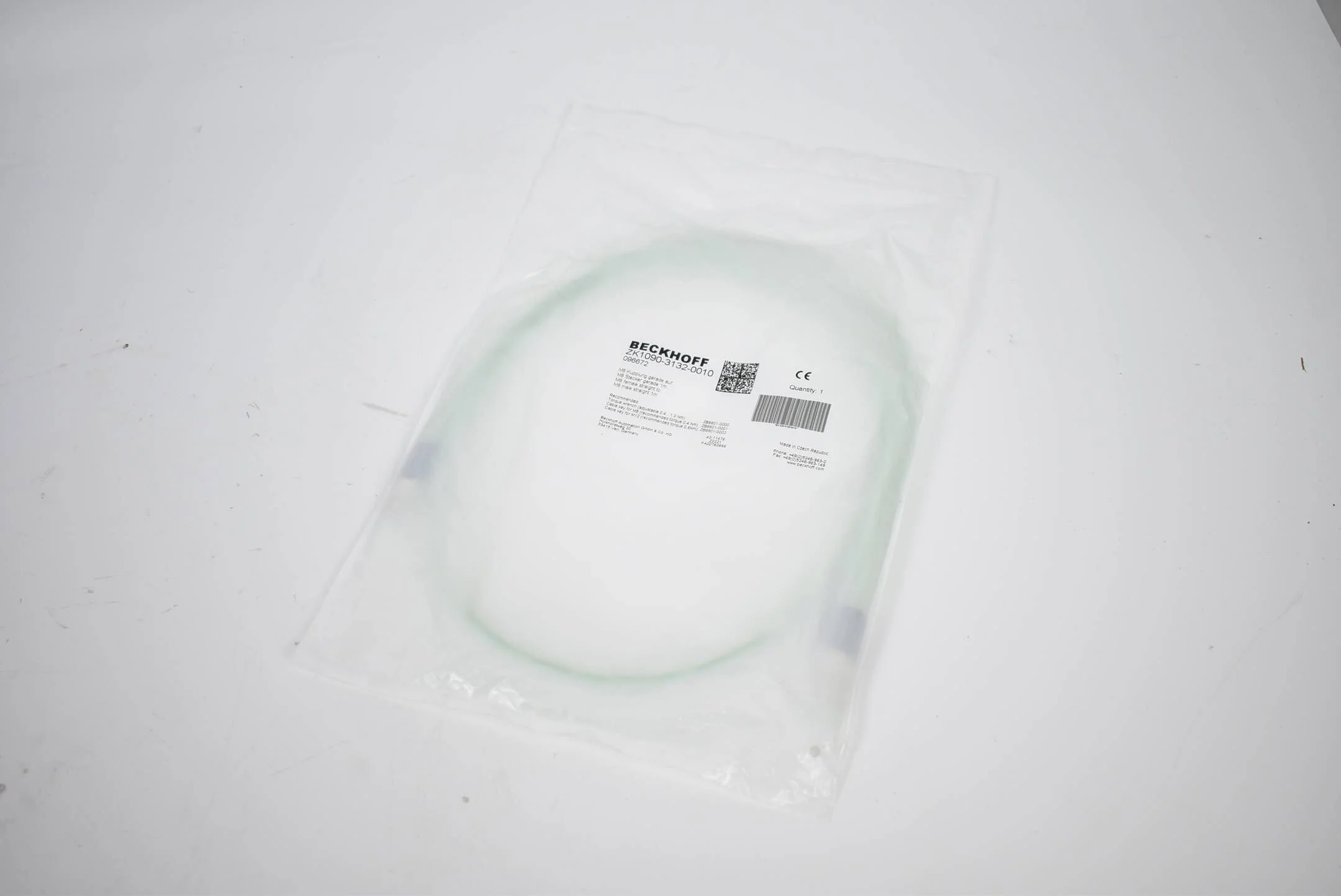 Beckhoff EtherCAT-Leitung M8 Kupplung gerade 1m ZK1090-3132-0010