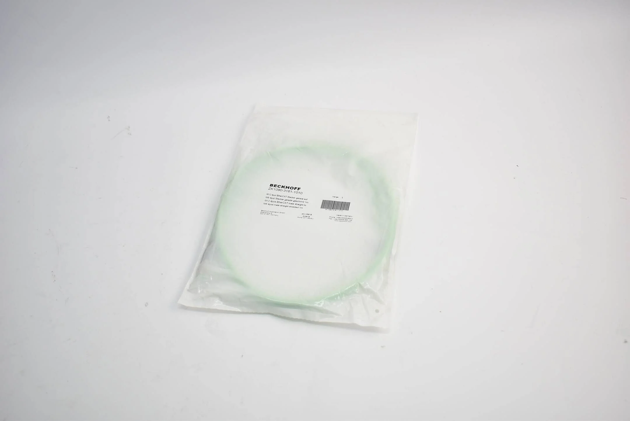 Beckhoff EtherCAT-Leitung OUR AWG22 M12 4pol 1 m ZK1090-3161-1010