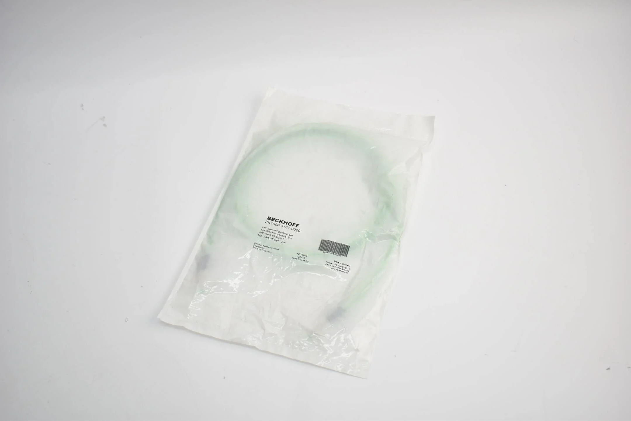 Beckhoff EtherCAT-Leitung PUR AWG 26 M8 Stecker 2 m ZK1090-3131-0020