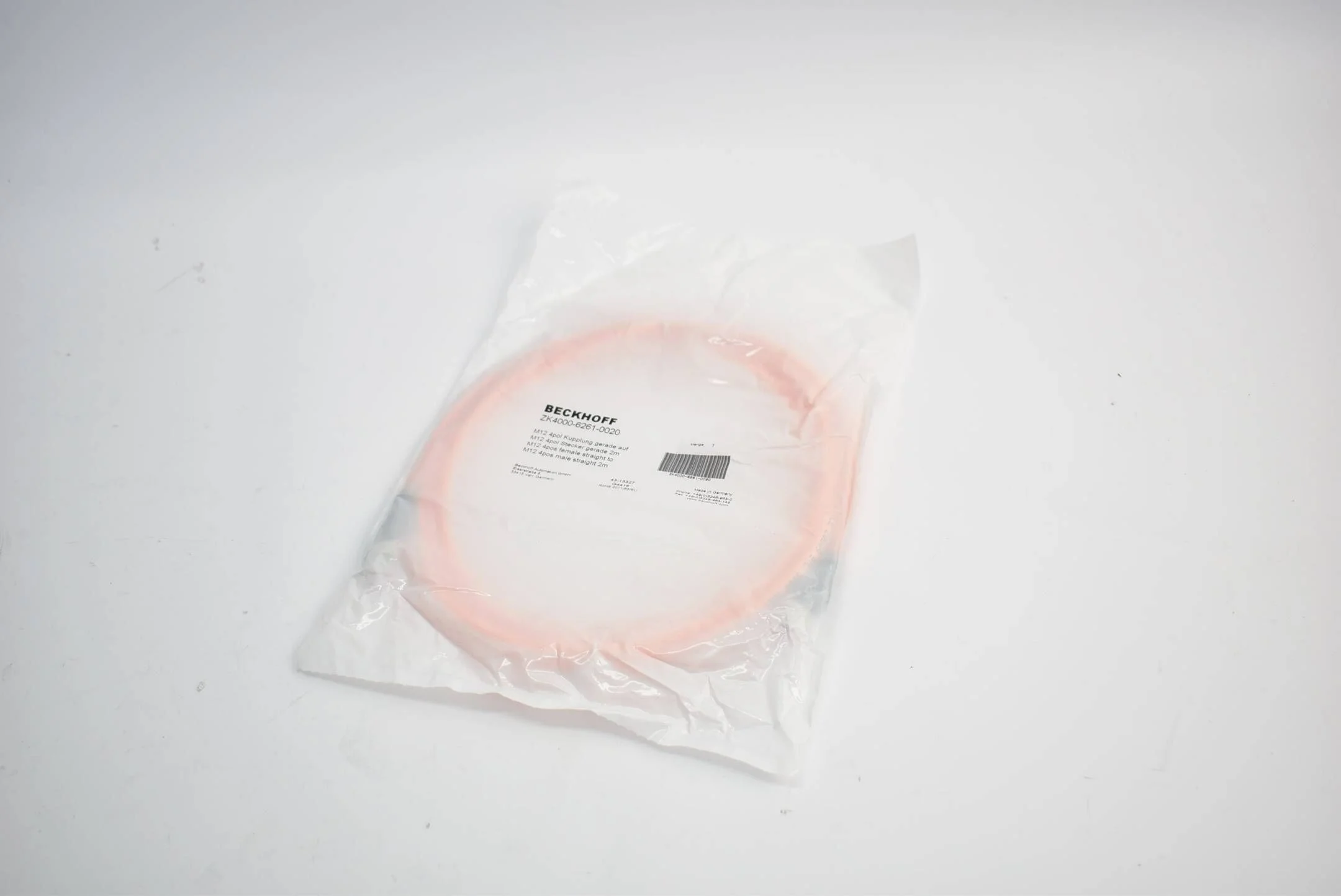 Beckhoff Motoranschlussleitung M12 4pol Kupplung gerade 2 m ZK4000-6261-0020