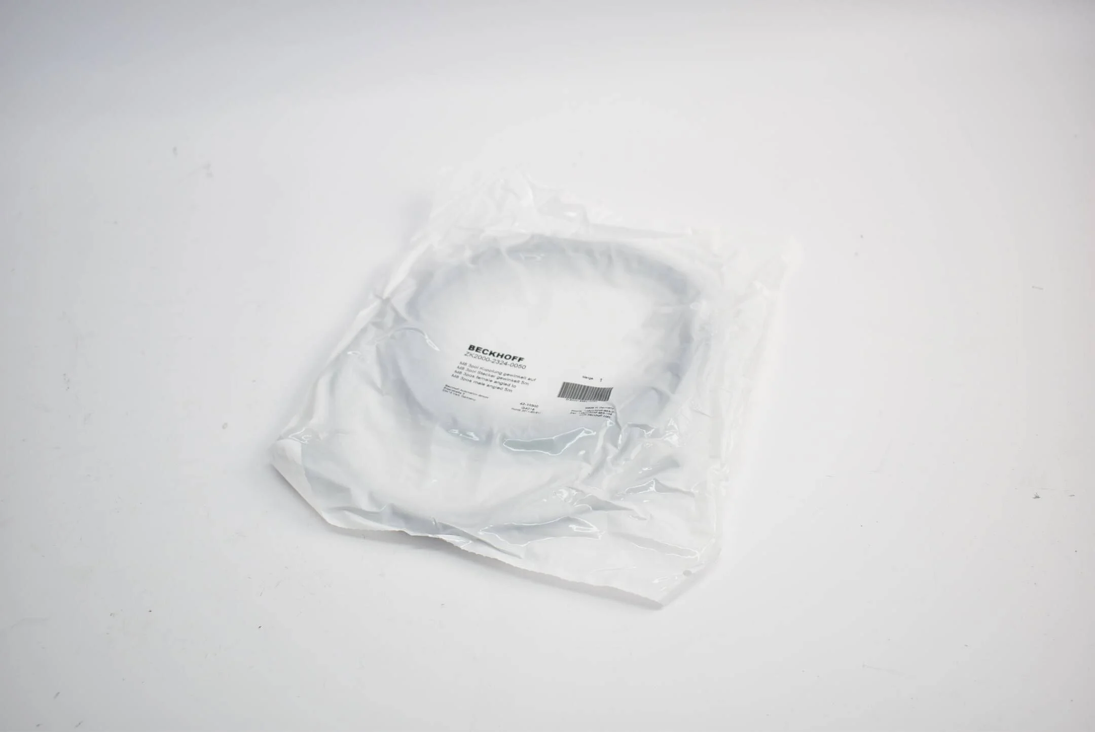 Beckhoff Sensorleitung M8 3pol Kupplung 5 m ZK2000-2324-0050