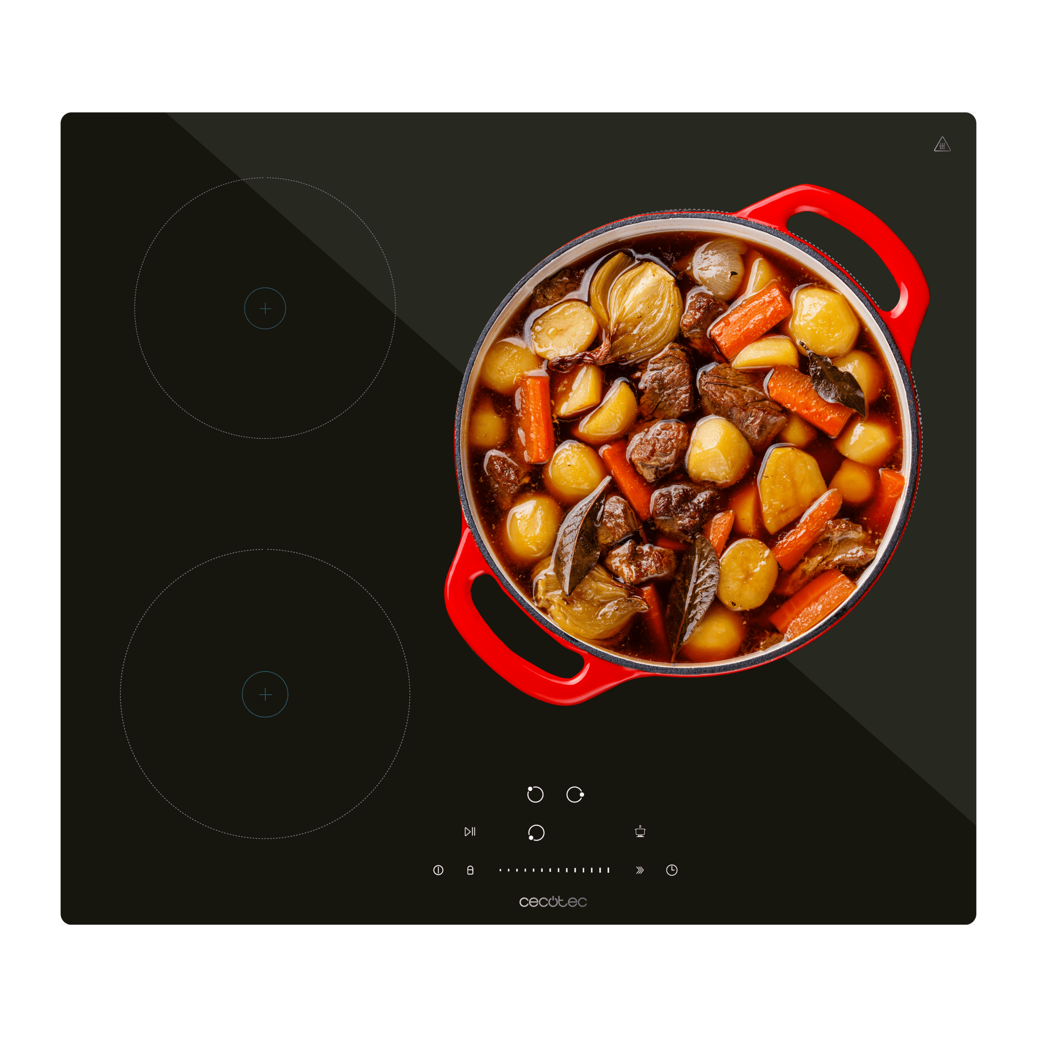 Bolero Squad I 3200 3-Flammen-Induktionskochfeld, 9 Stufen, max 7200 W und Touch-Slider-Steuerung.