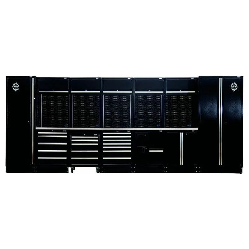 BUNKER 4915mm Modulare Werkstatteinrichtung Werkbank mit Edelstahl-Arbeitsplatte - 25-teilig - D04393