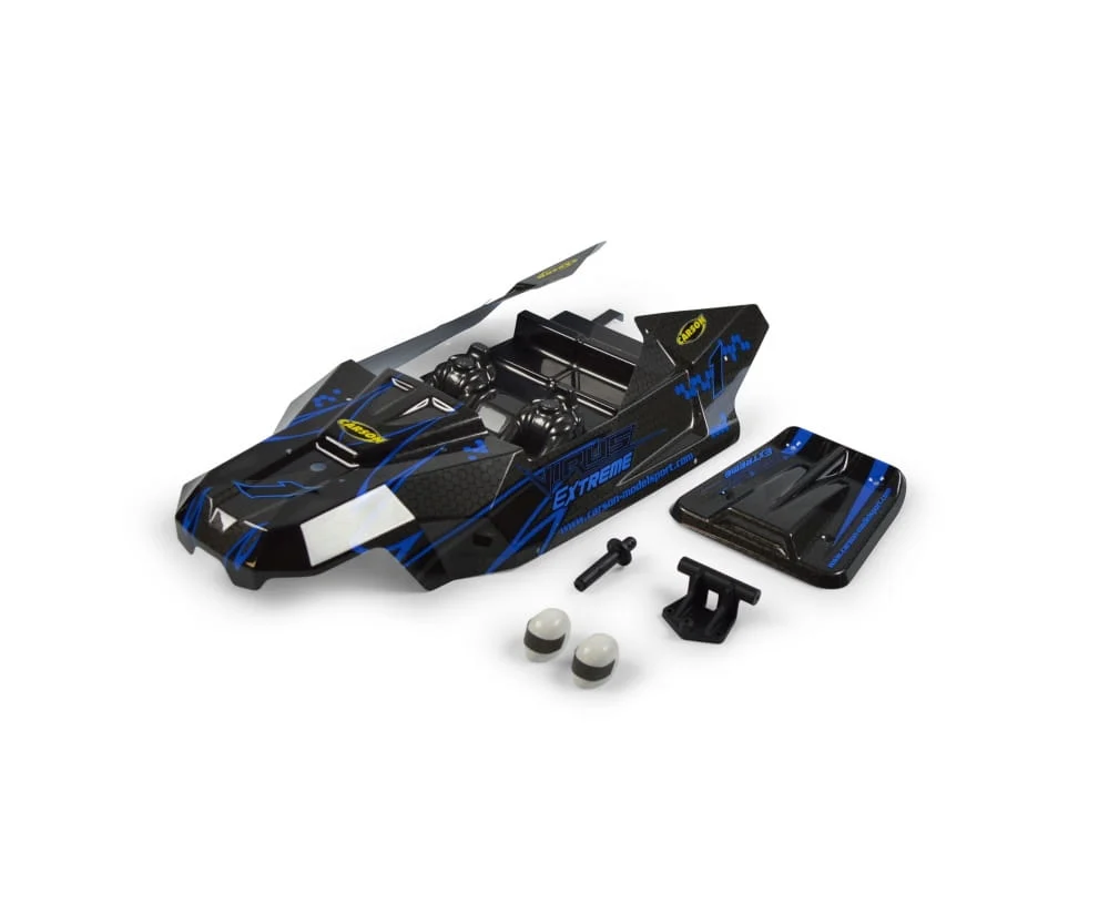 Carson 1:8 Virus Extreme Karosserie / Halter Set blau