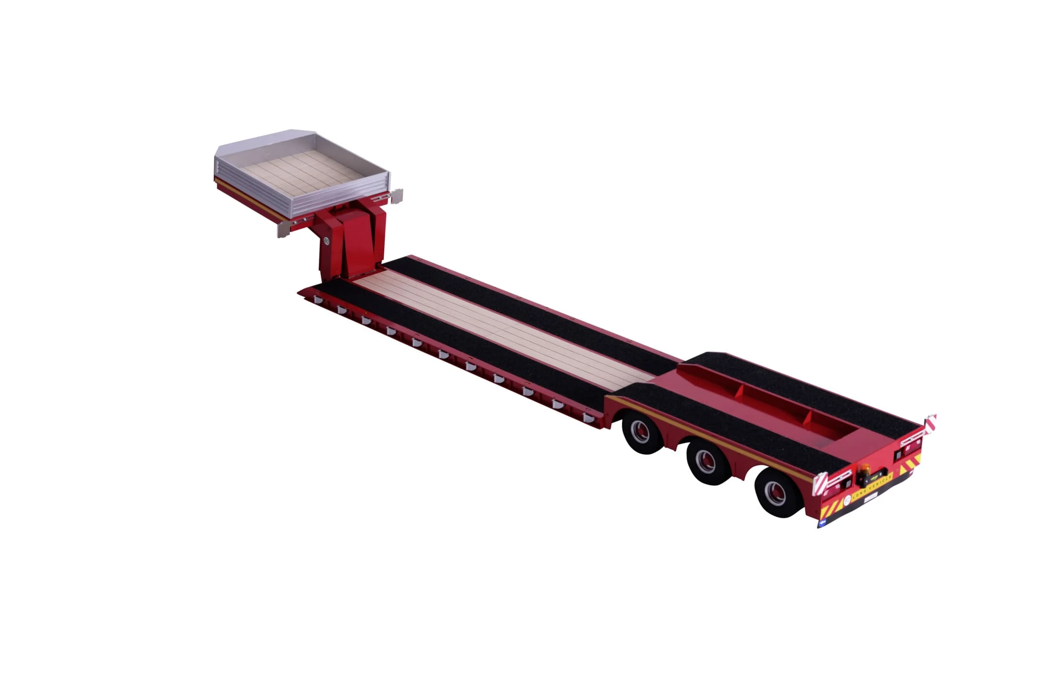 Carson 3 Achs Tieflader Schwanenhals Tiefbett Anhänger 1:14