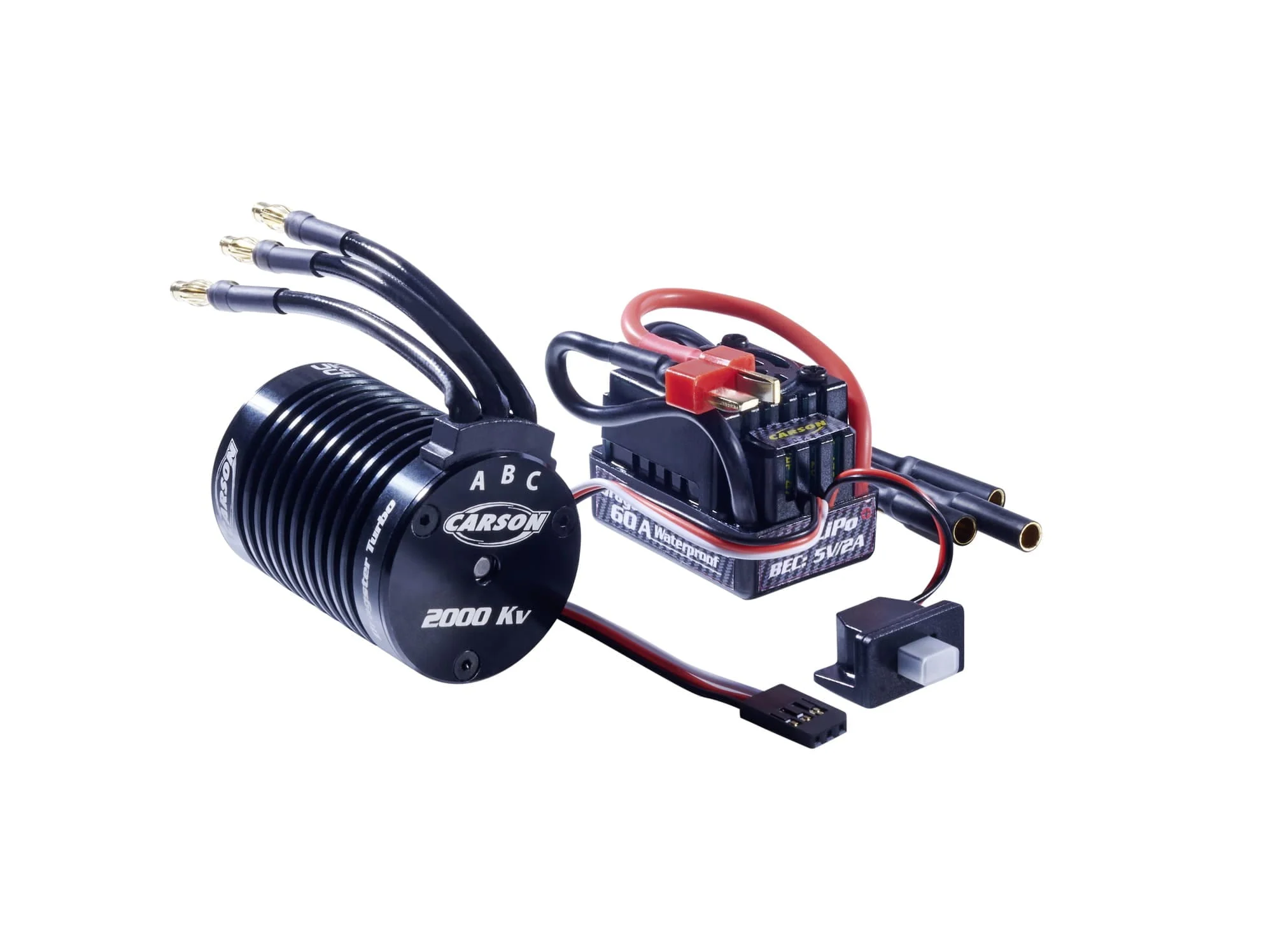 Carson Brushless Set Dragster Turbo V2.0 2000 KV 1:10 mit 60A Regler für 2S 3S LiPo