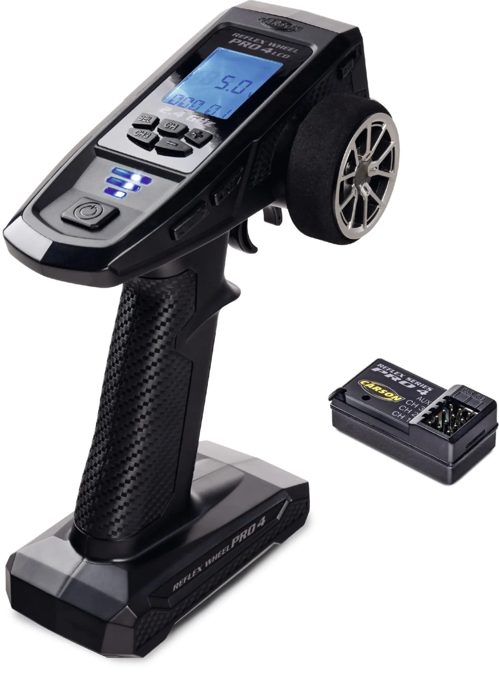 CARSON FS Reflex Wheel Pro 4 LCD 2,4GHz mit Empfänger - Tamiya-kompatible Steuerung