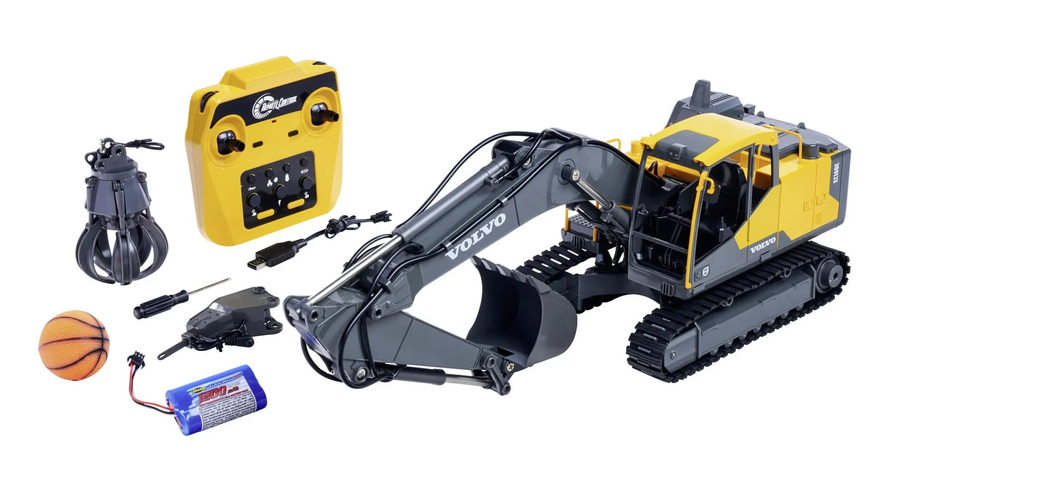 Carson Volvo EC160E Metall Raupenbagger 1:16 RTR mit Zubehör