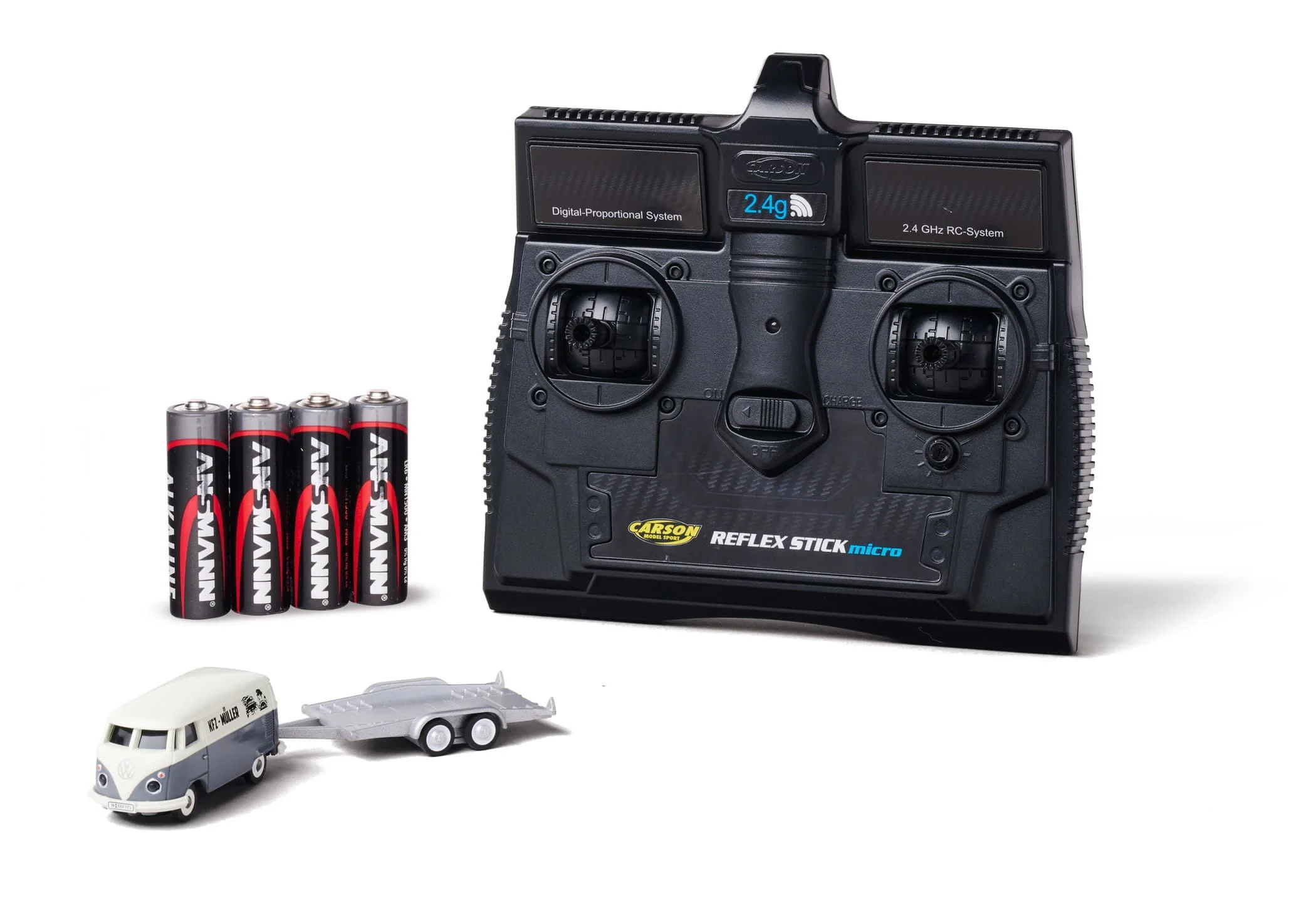 Carson VW T1 Bus mit Anhänger RC Auto 1:87 RTR