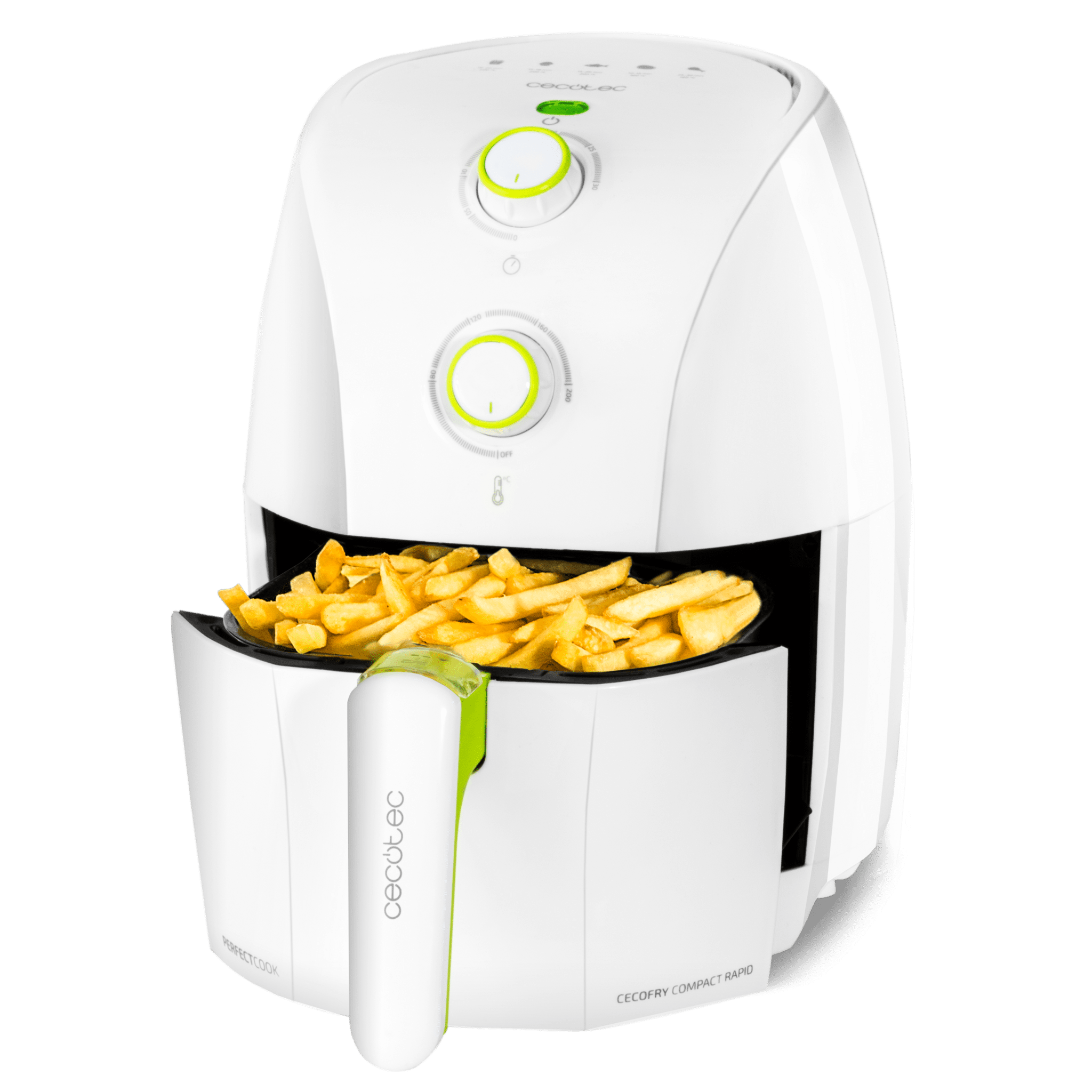 Cecofry Compact Rapid White diätetische Fritteuse, Fassungsvermögen für 400 g Kartoffeln, Temperatur 200ºC, einstellbare Zeit 0-30 min, inkl. Kochbuch