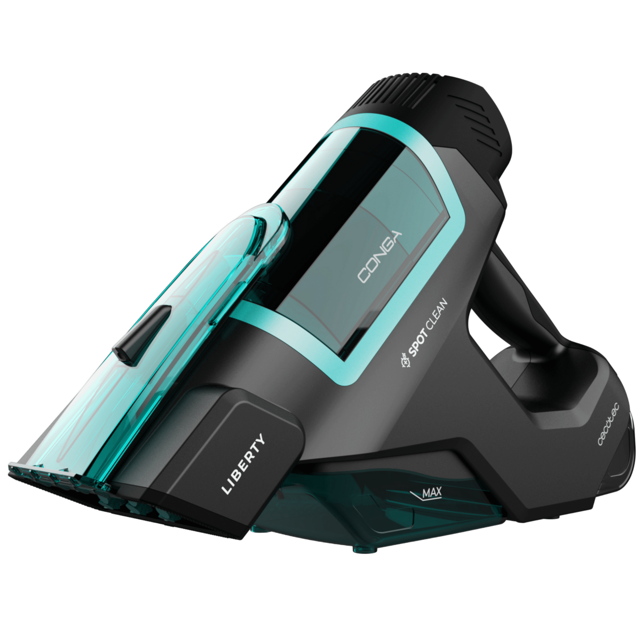 Conga MotorHand Carpet&Spot Clean 2500 Hand-Polsterstaubsauger mit separatem Frischwasser- und Schmutzwassertank, motorisierter Borstenbürste zum Entfernen von Schmutz und 25 Minuten Autonomie.