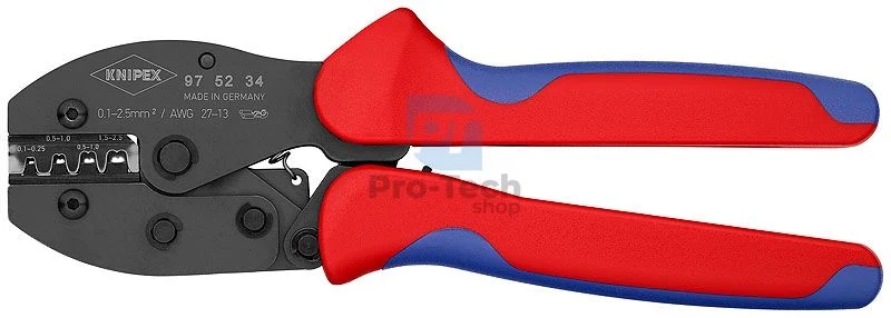 Crimpzange PreciForce mit AWG 27 - 13 mit Mehrkomponenten-Griffen 220 mm KNIPEX 08674