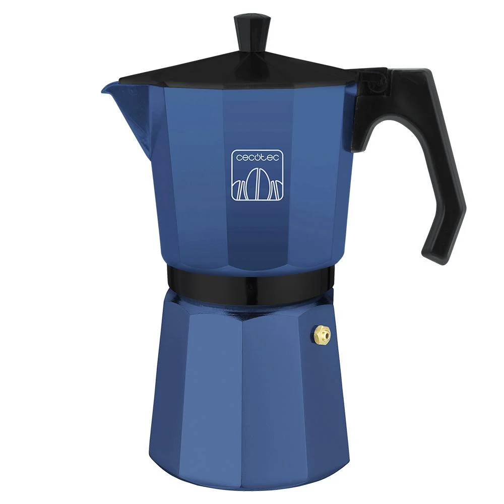 Cumbia Mokclassic 900 Blue Blauer Espressokocher aus Aluminium für 9 Tassen, geeignet für verschiedene Arten Herde und einfach zu reinigen.