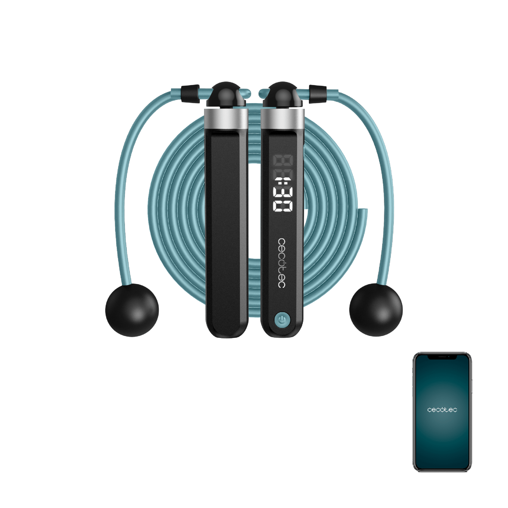 Drumfit SmartComba 3000 Connected, intelligent, kompakt und anpassbar, um mit App und Zähler auf engstem Raum zu springen. 30cm. LED Bildschirm.