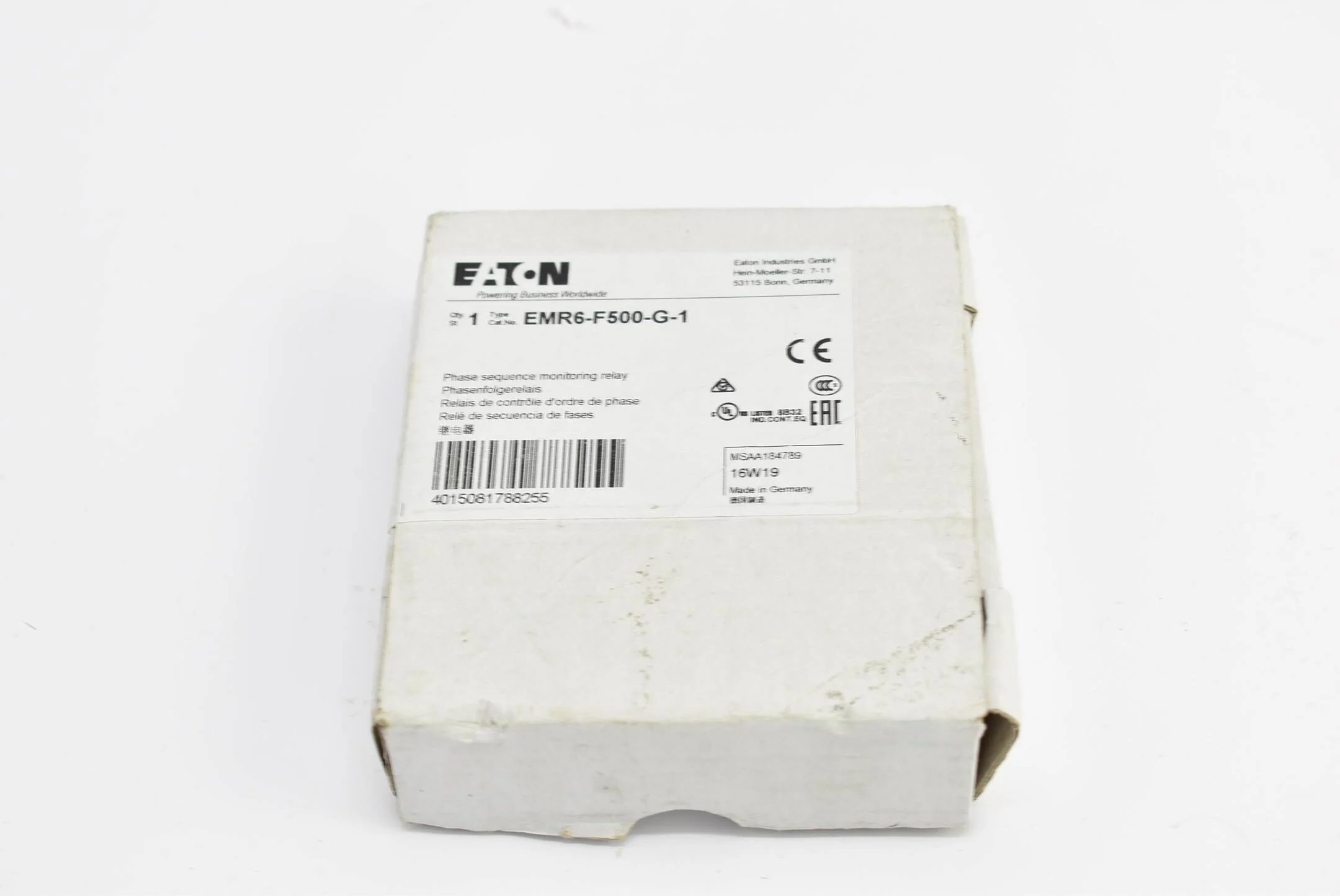Eaton phase sequence monitoring relay EMR6-F500-G-1
