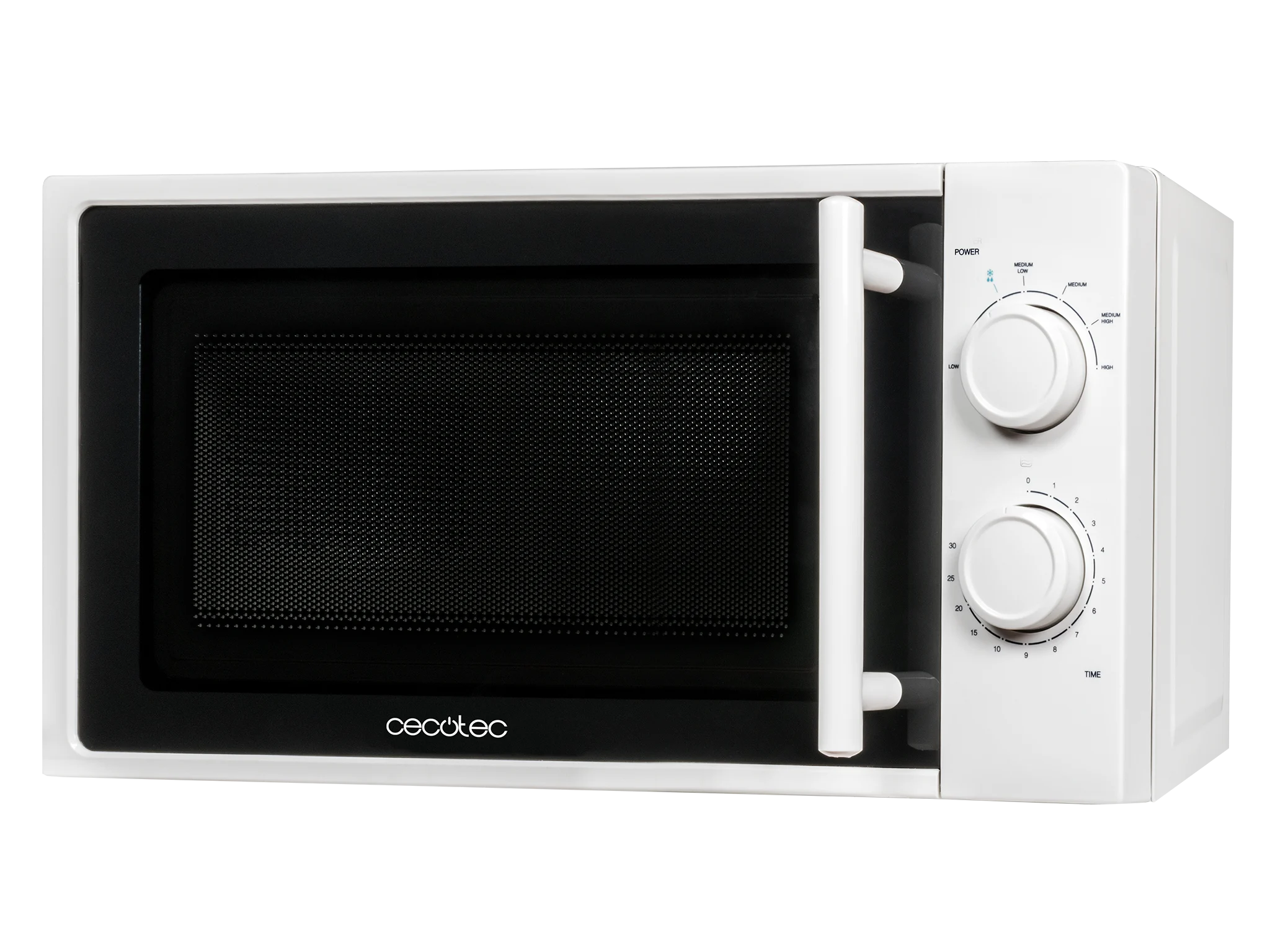 Einzel-Mikrowelle Weiß 20L Fassungsvermögen, 700 W, Timer bis zu 30 min, 6 Leistungsstufen
