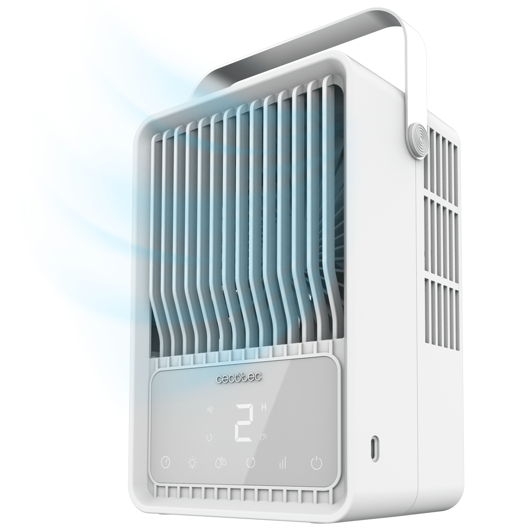 EnergySilence 500 DeskChill Smart Tischklimagerät mit 500 ml Fassungsvermögen, Touch Control, Digitalanzeige und Timer.