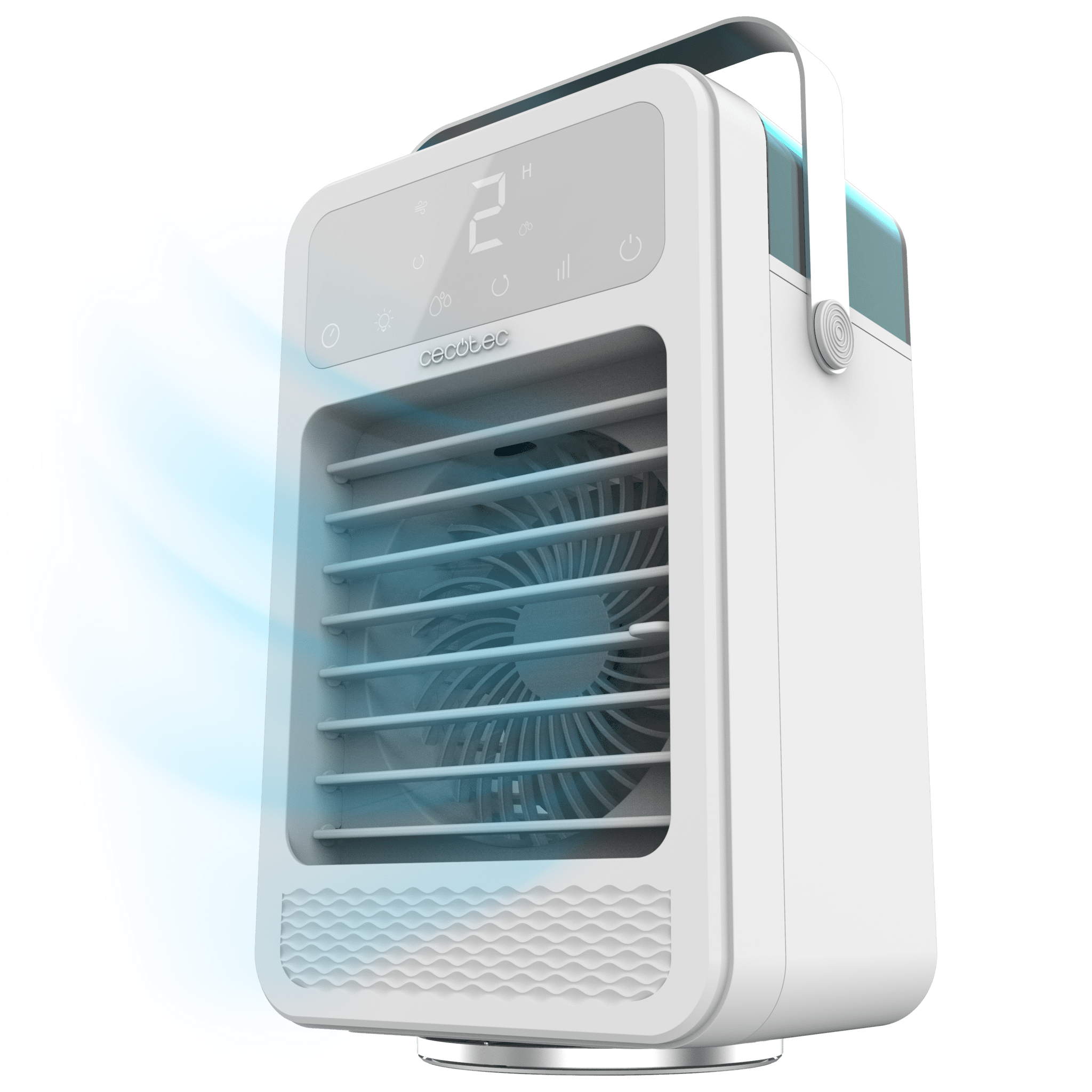 EnergySilence 600 DeskChill Rotate Tischklimagerät mit 600 ml Fassungsvermögen, Touch Control, Digitalanzeige, Oszillation und Timer.