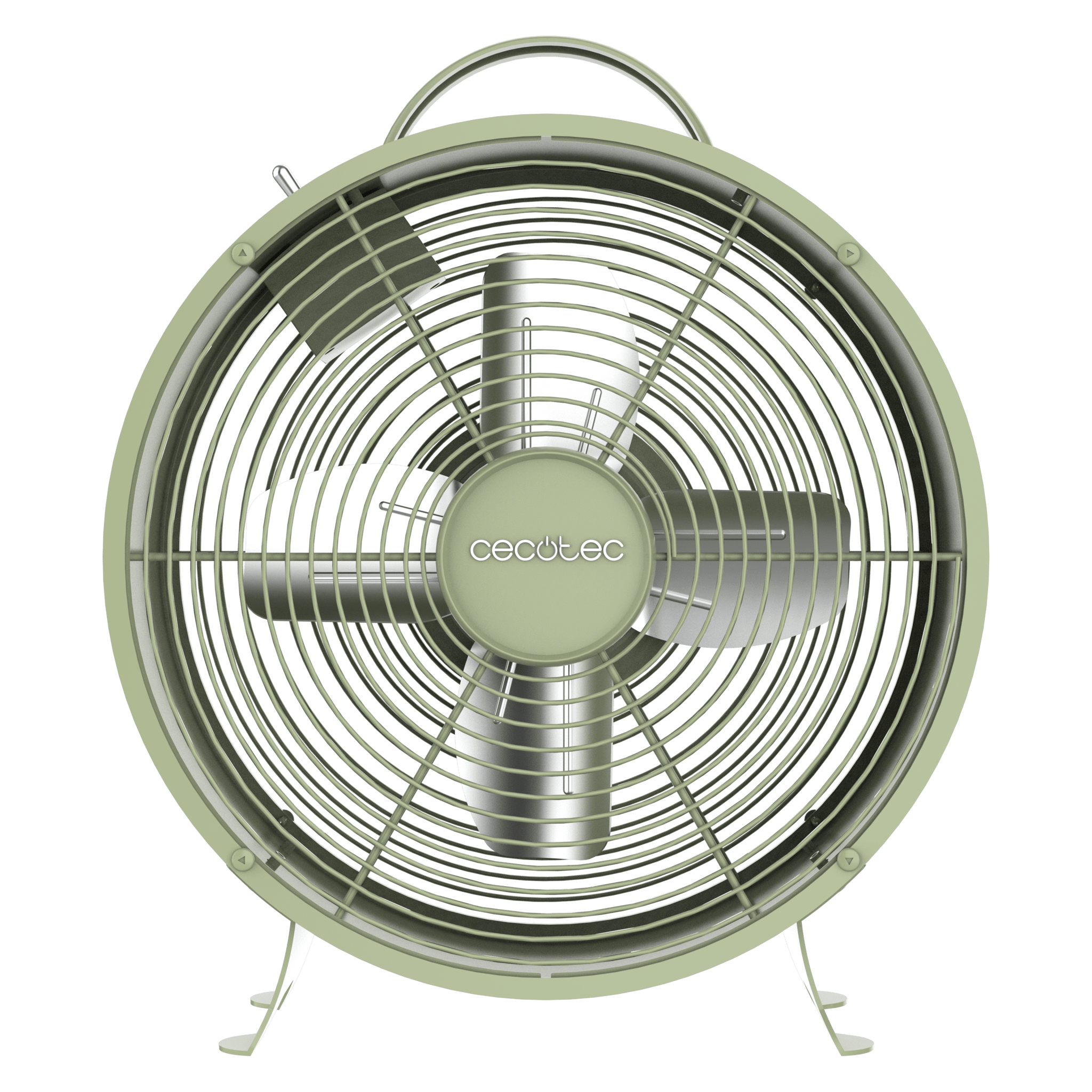 EnergySilence 80 MiniRetro Green 8 " grüner Tischventilator im Retro-Stil mit 25 W und 4 Flügeln.
